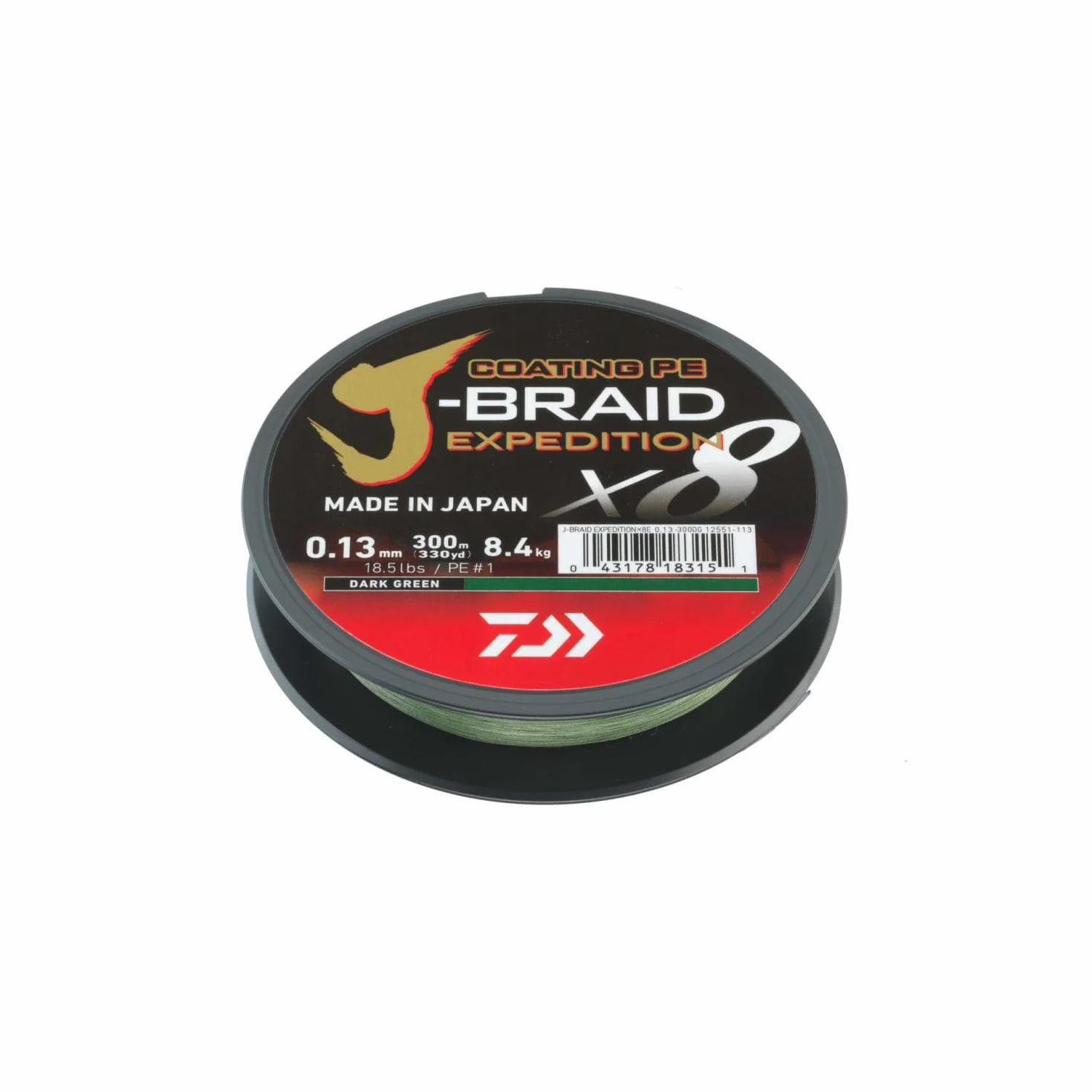 DAIWA J-Braid Expedition X8E 150m Dark Green Lenza Intrecciata