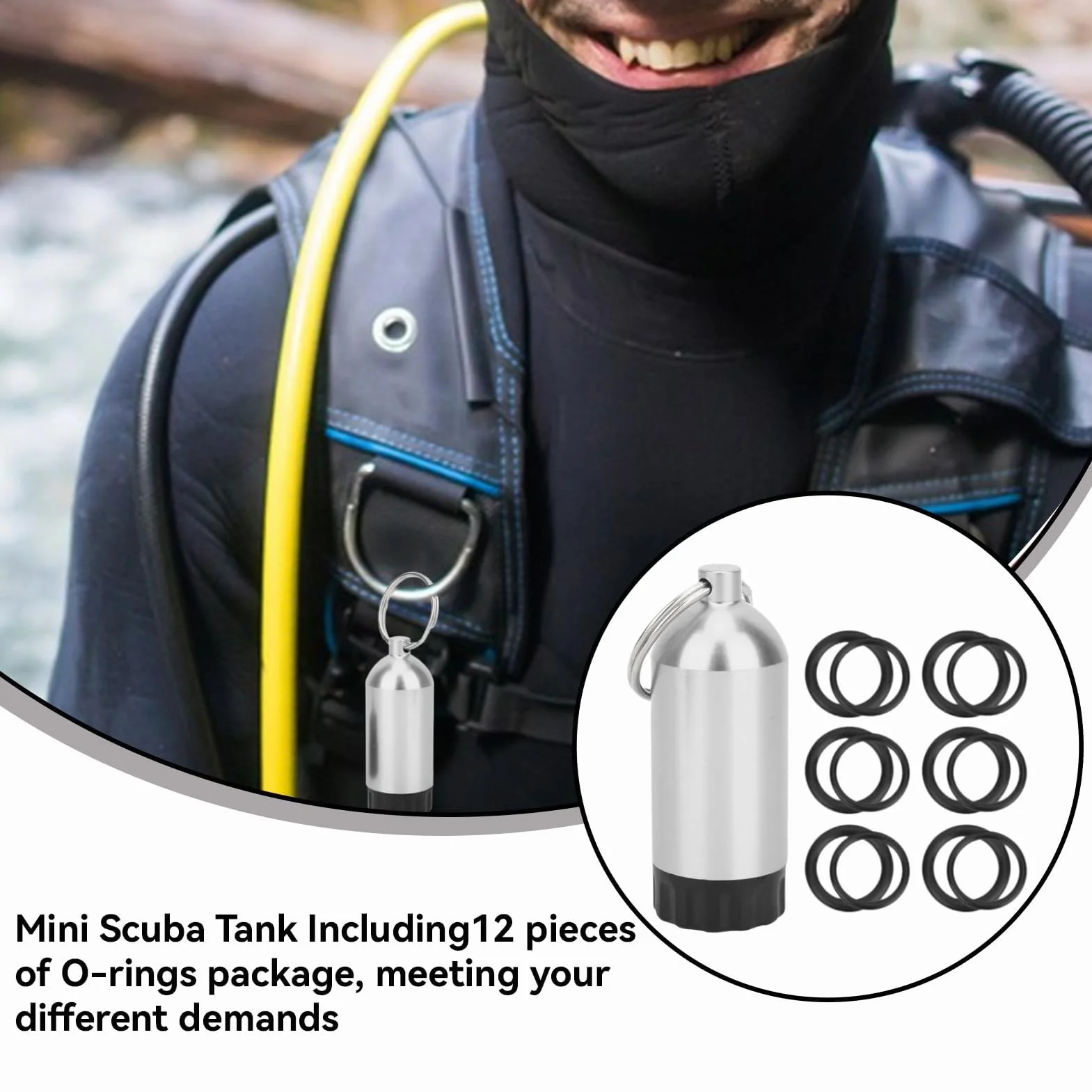 Agatige Bombola Immersioni subacquee Kit immersione valvola O-Ring Portachiavi