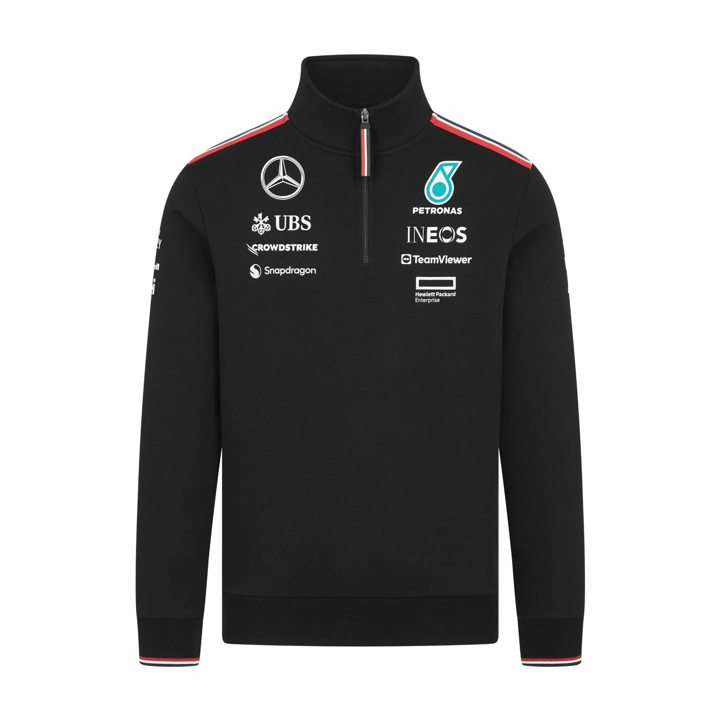 Mercedes AMG Petronas F1 Uomo 2024 Team Maglione con 1/4 di Zip - Nero - Taglia: M