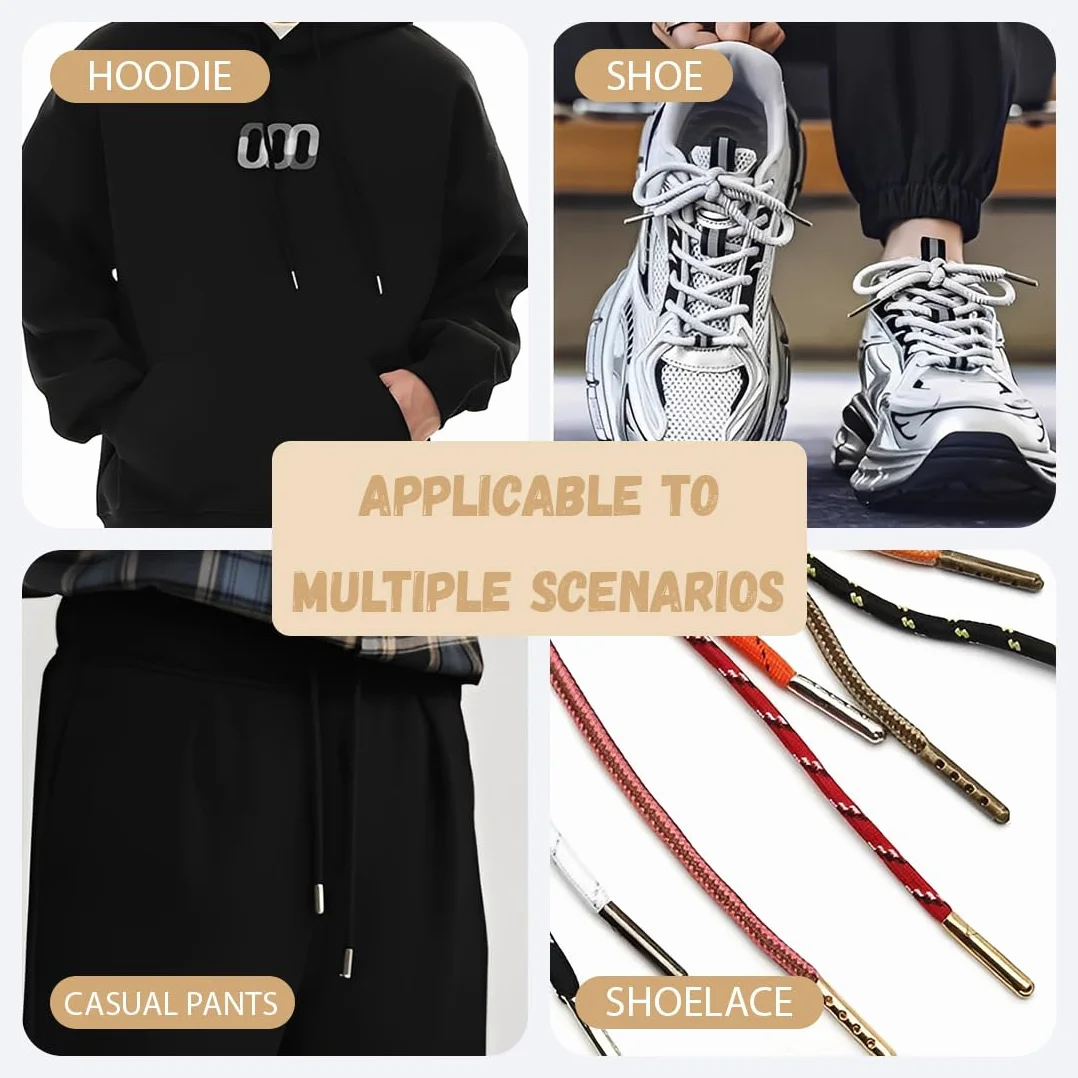 40Pz Terminali Lacci, Punta Dei Lacci In Rame Con Guaina Termorestringente Accorciare Riparare Accessori Ideali Per Sneakers