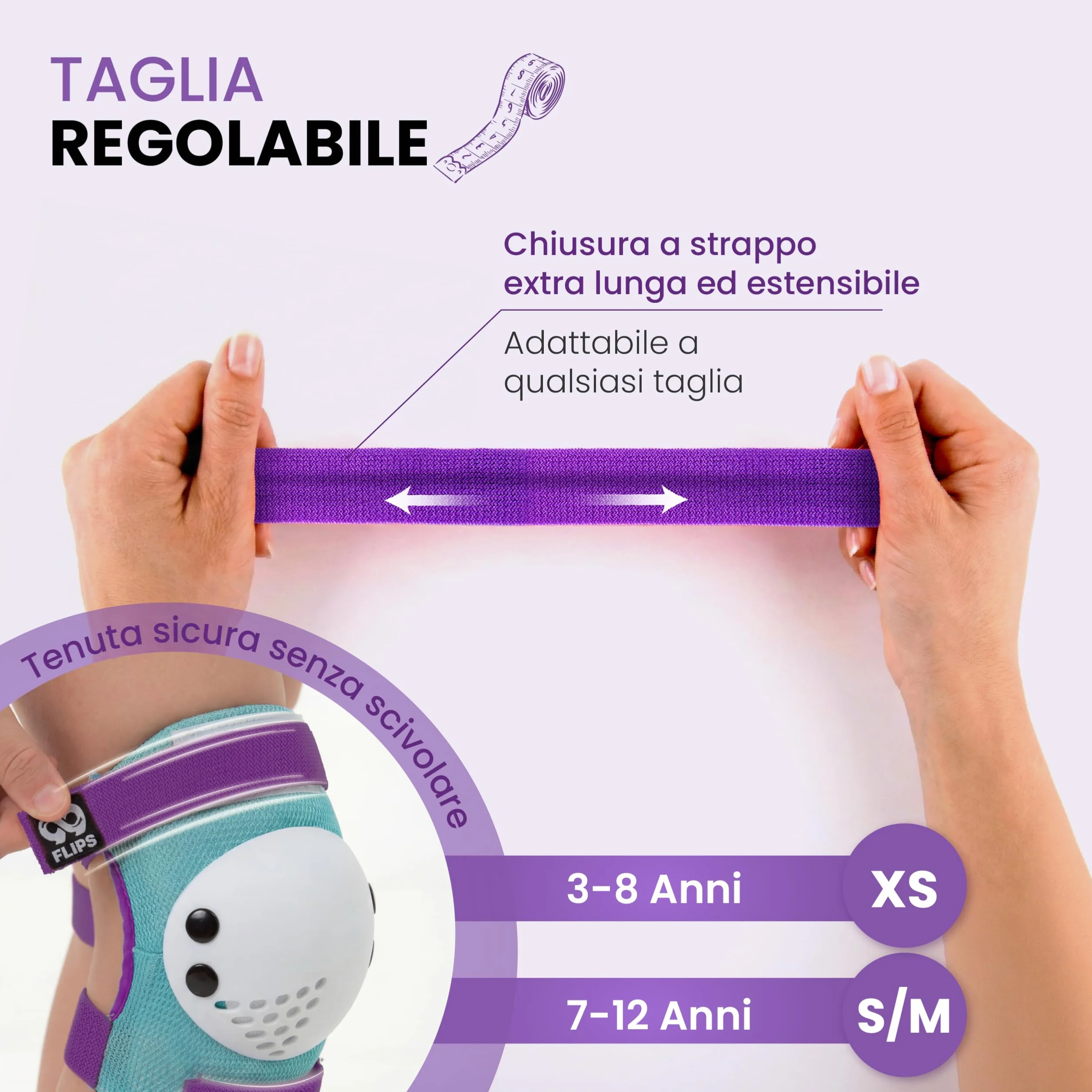 Protezioni Pattini Bambina 3-12 Anni - Ginocchiere, Gomitiere e Protezioni Mani Set da 6 Pezzi per Skateboard, Monopattini e Pattini a Rotelle