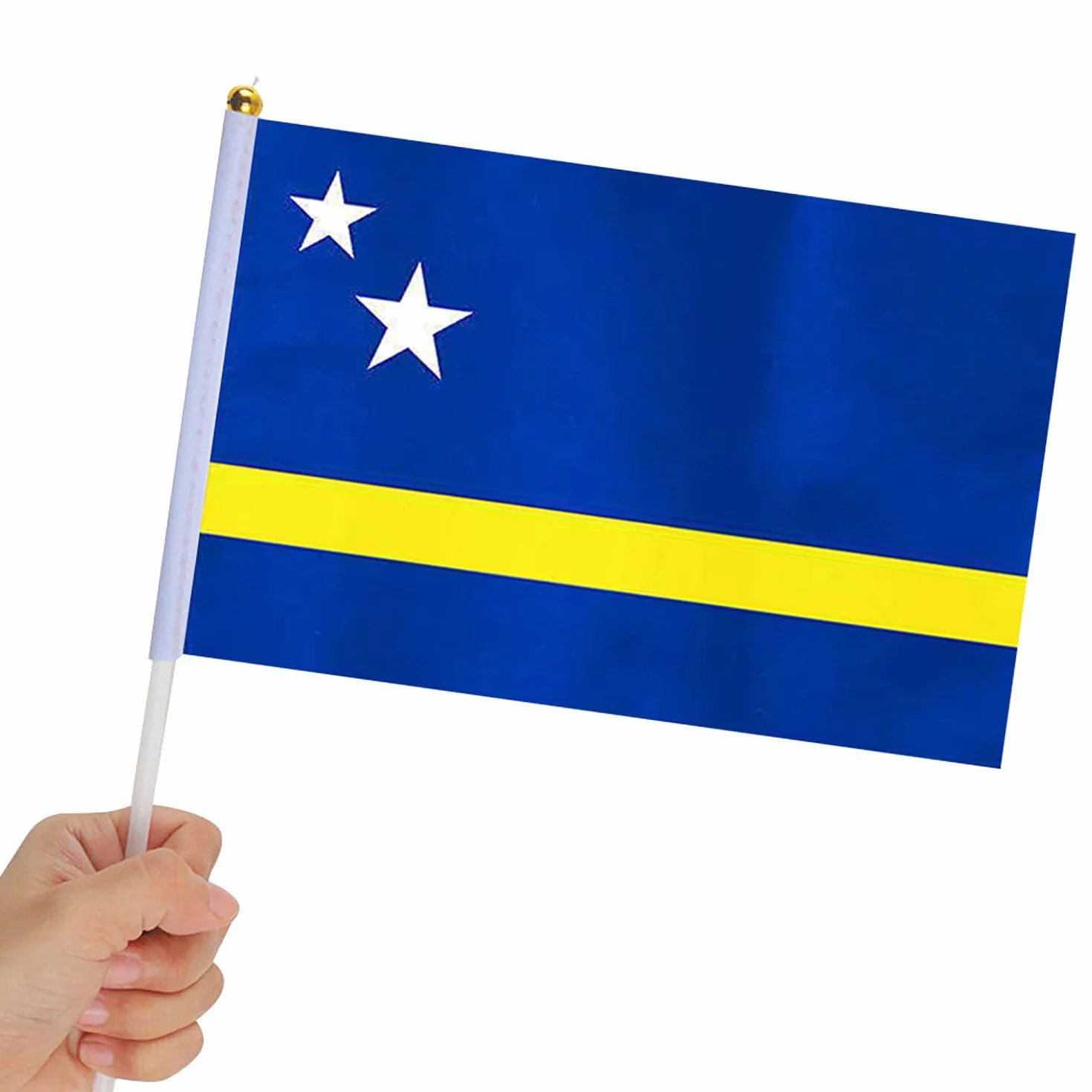 Curacao CUW Bandiera a Mano 10PCS per Appassionati di Calcio Eventi Sportivi Bar di Casa Festeggiamenti all'aperto Sfilate Decorazioni