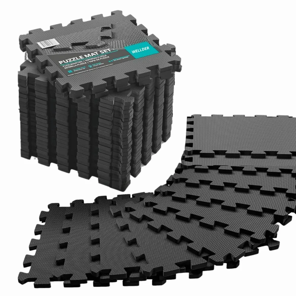 Tappeto Palestra 20 Pezzi Tappetino Fitness Puzzle Eva Pavimento Protettivo Incastro Tatami Gomma