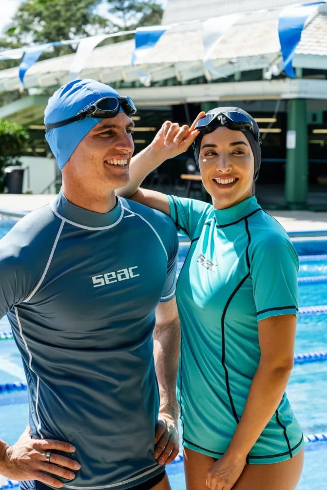Seac T-Sun Short Man, Maglia Protettiva Rash Guard per Snorkeling e Nuoto Anti UV