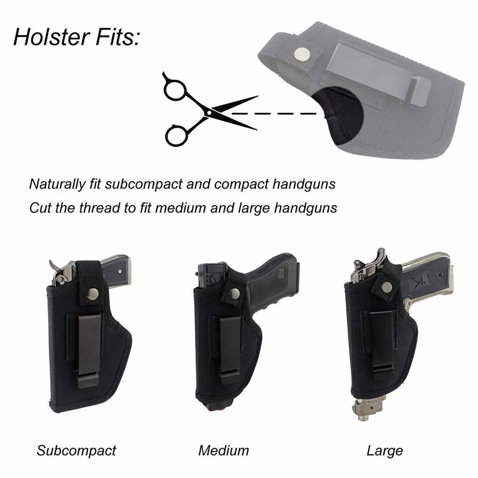 Fondina Universale IWB Pelle PU per Pistola, Compatibile Glock 17/19/23 Beretta 92 FS