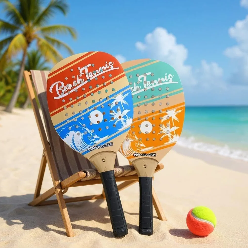 oppia Racchette da Spiaggia Beach Tennis Set con Pallina Morbida Leggere e Resistenti per Gioco all'Aperto