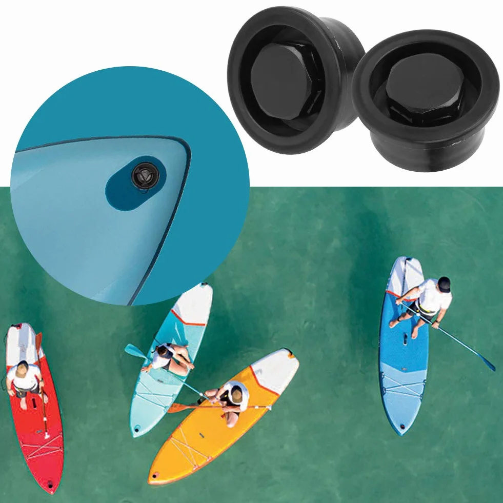 VGEBY Foro di sfiato per tavola da surf in PVC 2 Pezzi, Presa d'aria automatica impermeabile per paddle board SUP barca (Nero)