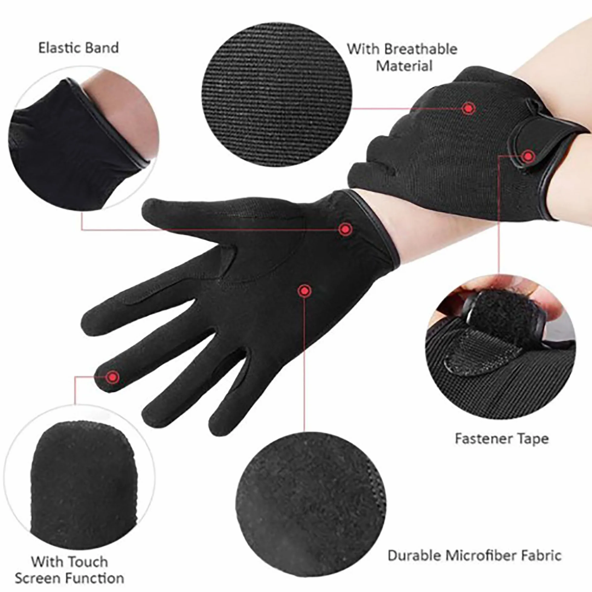Guanti da Equitazione Traspiranti Touch Screen per Adulti Unisex Ciclismo Attività All'aperto