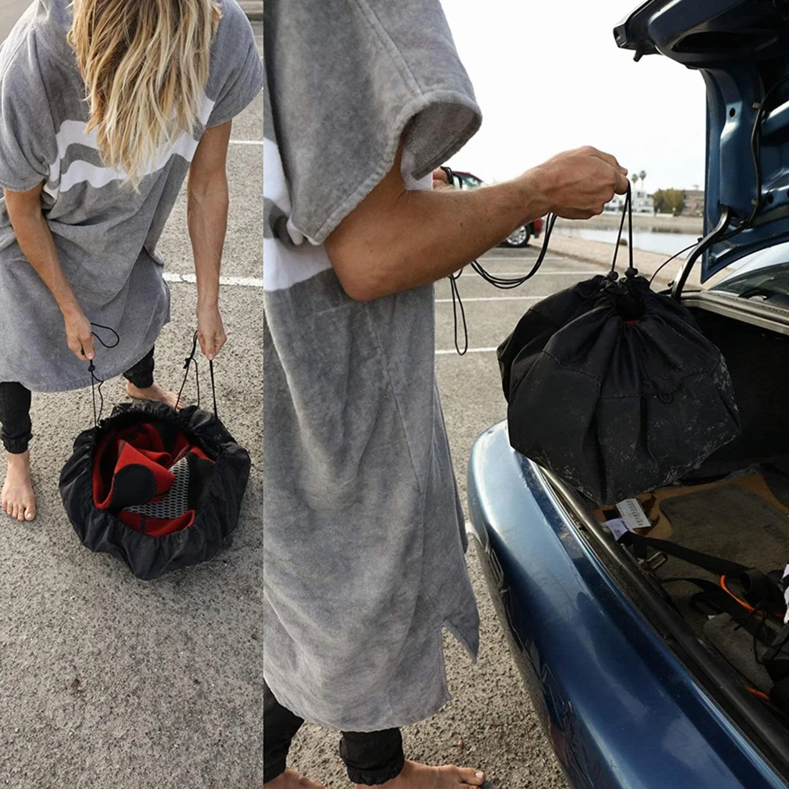 Borsa da surf impermeabile per muta cambio tappeto