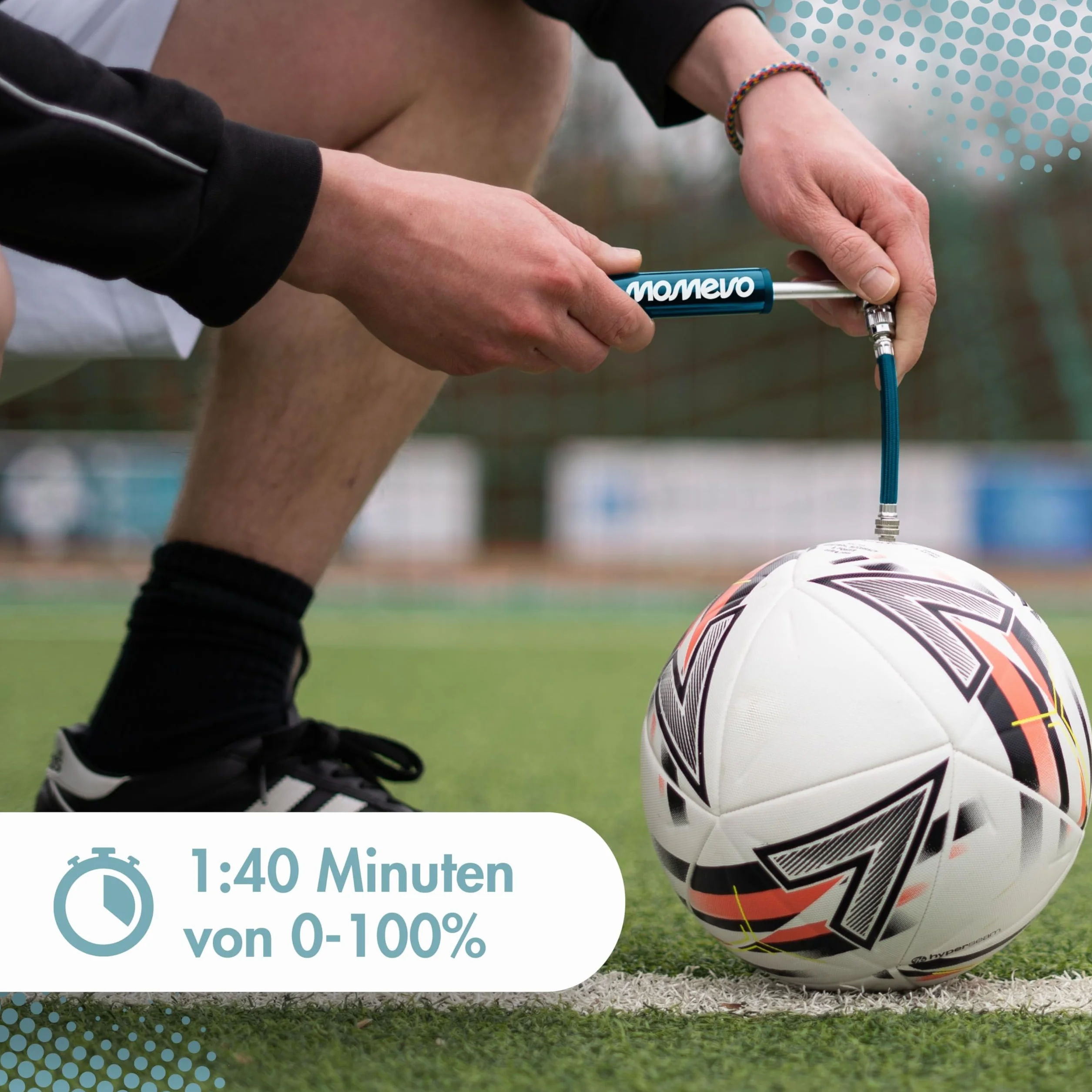 PocketAir Mini pompa a sfera in alluminio per calcio, basket, pallavolo