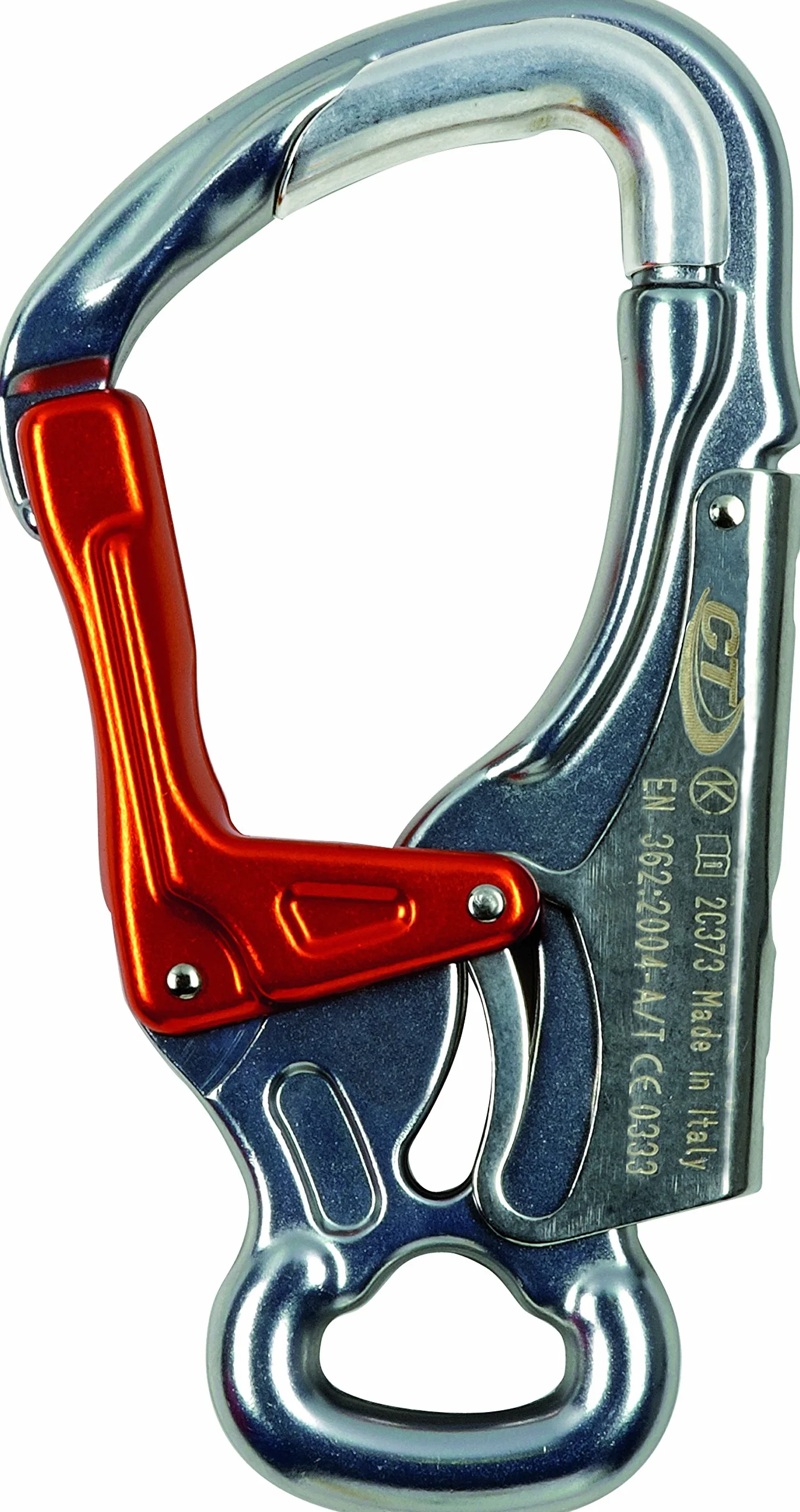 Climbing Technology K-Advance Shell Moschettone Doppia Leva Acciaio, Arancione