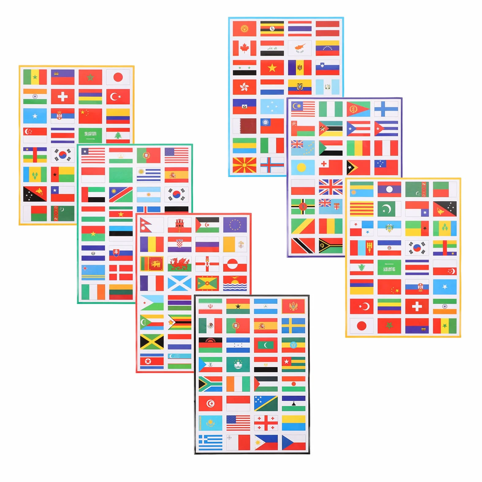 Adesivi per il viso bandiere paesi 7 fogli bandiere nazionali mondo Unione europea