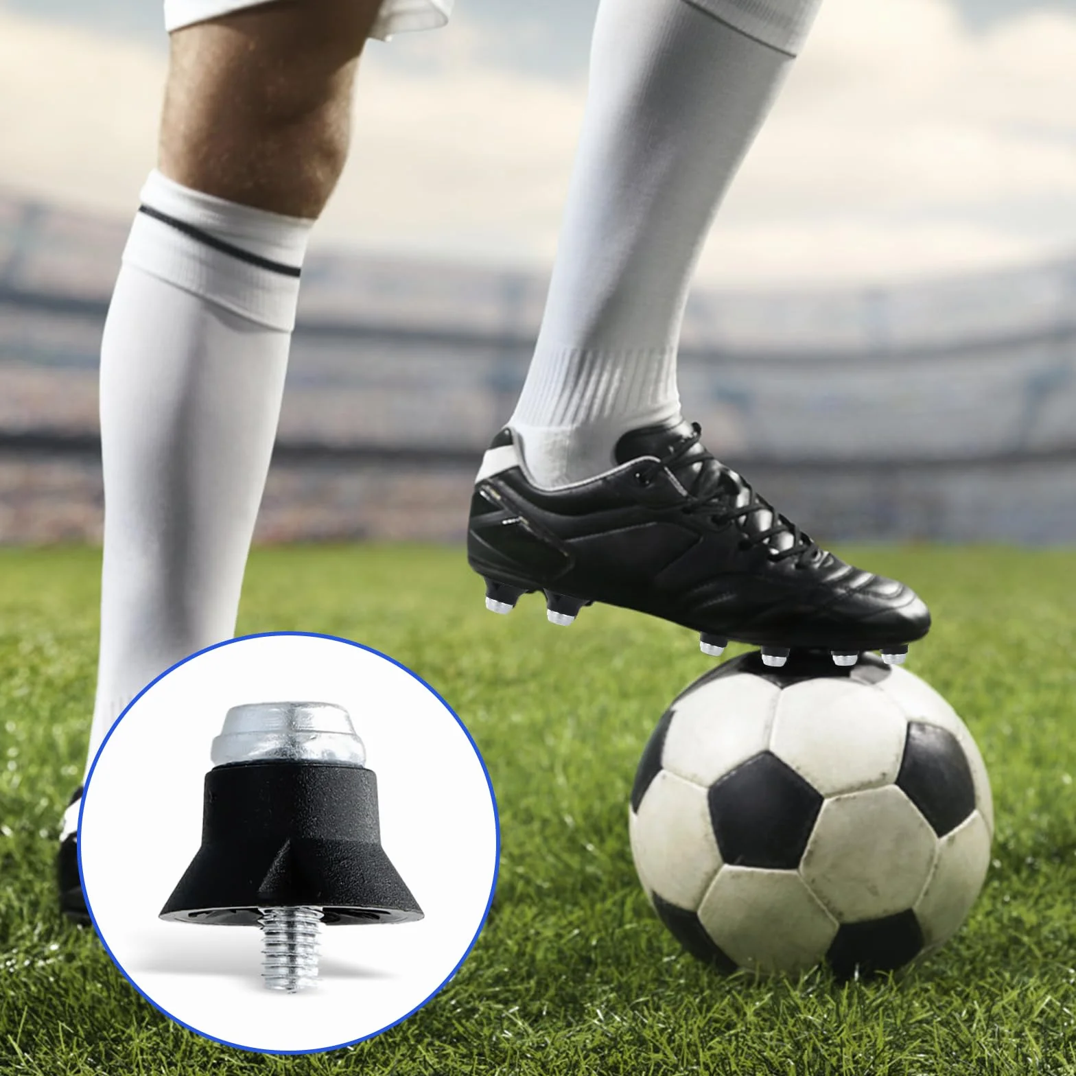 Tacchetti Plastica da Calcio Ricambio Punte in Alluminio 13/16 mm Nero per Ragazzi Adulti