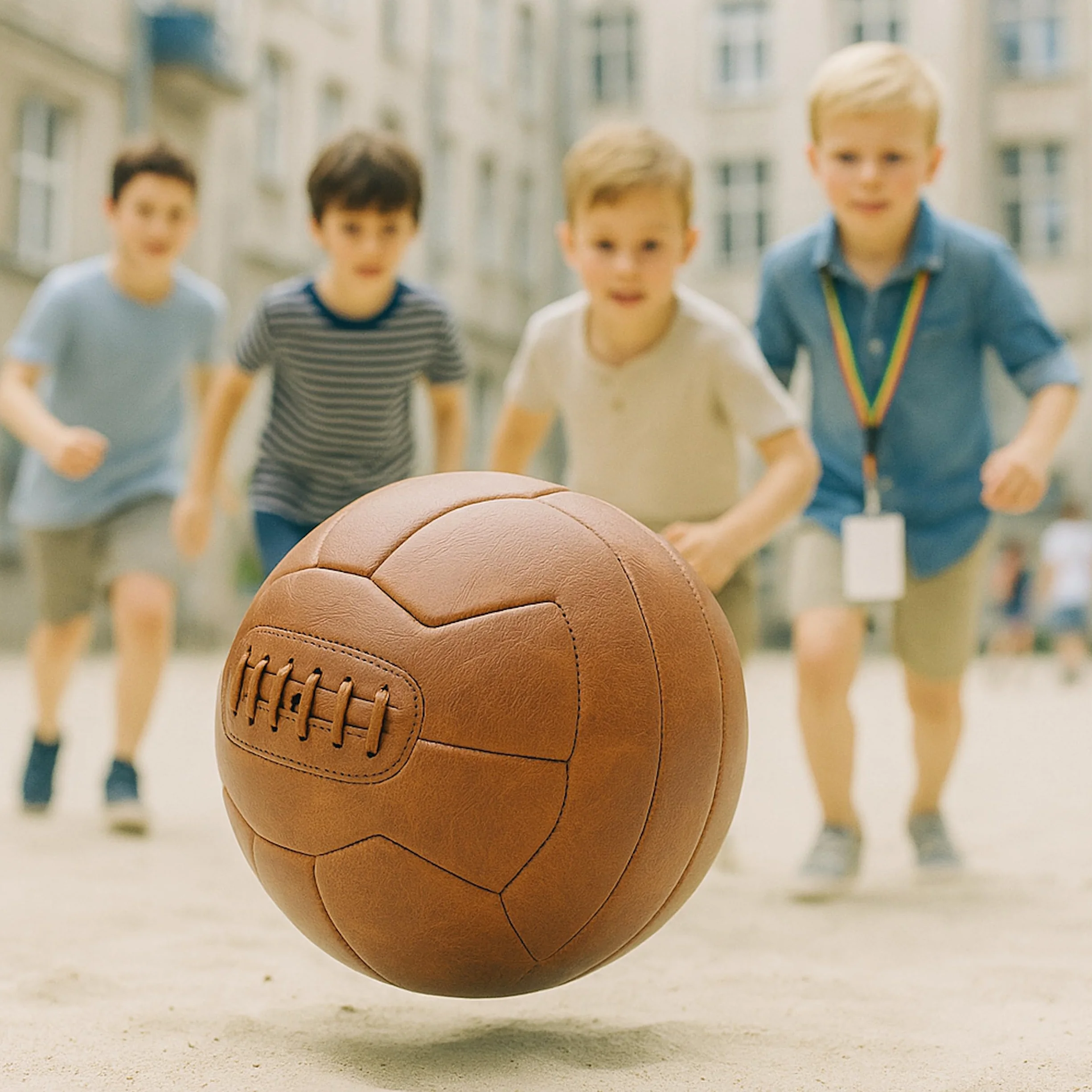noTrash2003 Bern Style - Palla da calcio in stile vintage, per il tempo libero 1954, in pelle PU marrone, taglia 5