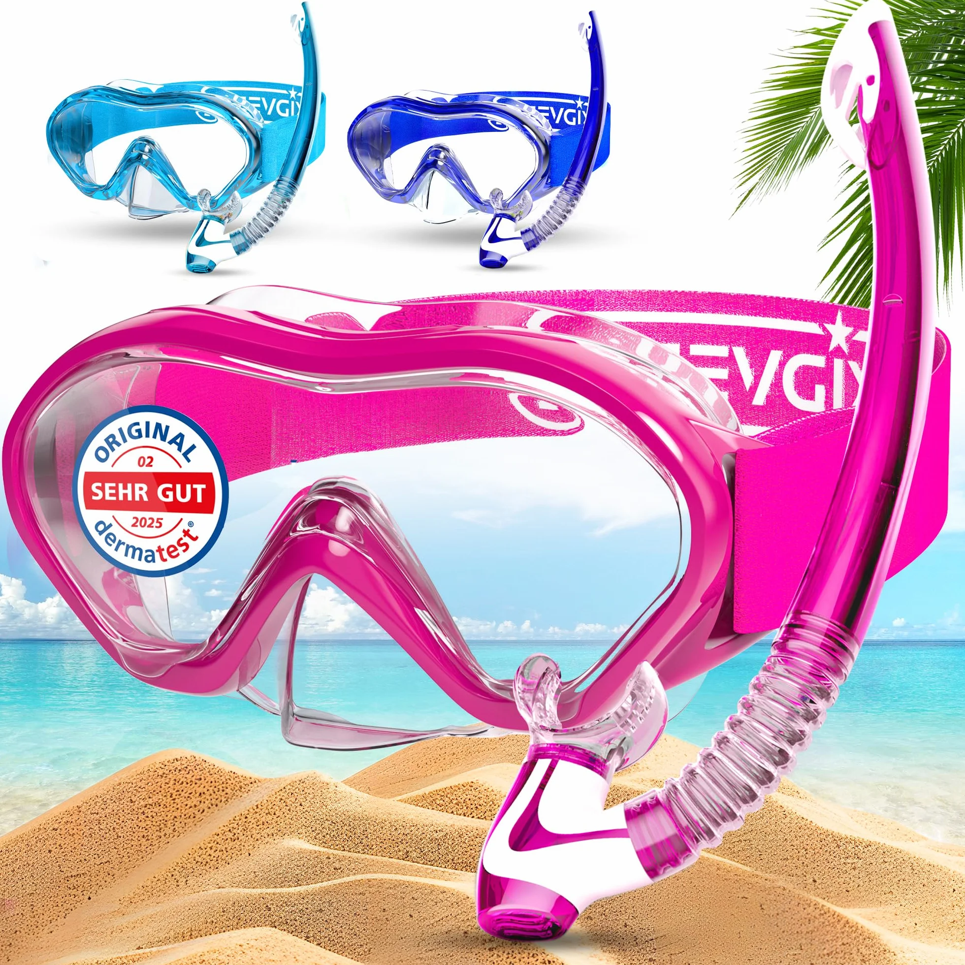 KIDVERSE Set Snorkeling per Bambini - Maschera Subacquea con Boccaglio - maschera bambini mare con cinturino regolabile