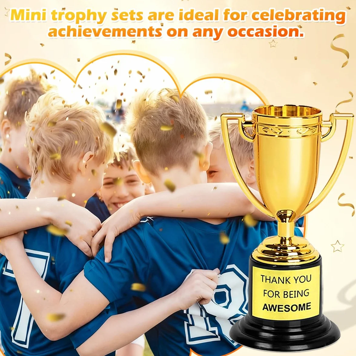 Mini Trofei Oro Plastica 12 Pezzi Premio Coppe per Feste Sportive