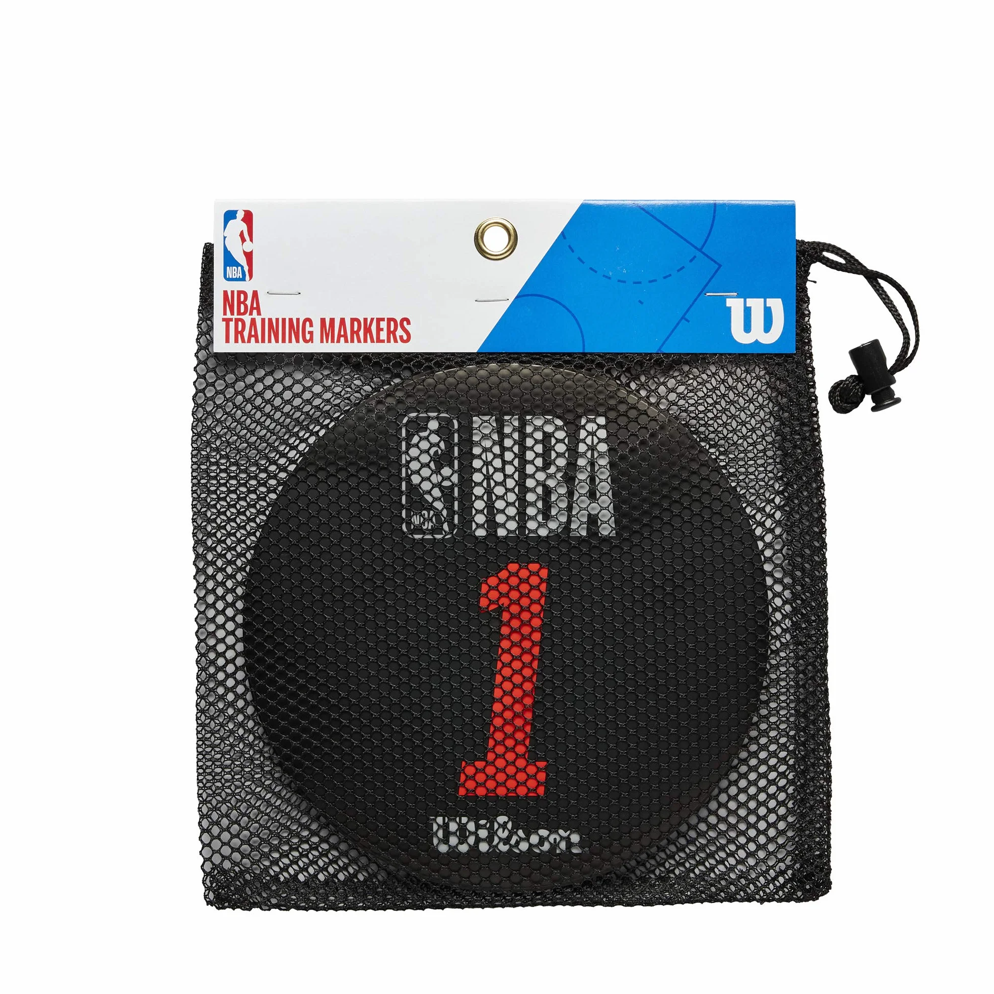 Wilson Delimitatori da Basket per Allenamenti NBA DRV Training Markers, Plastica, Nero, 5 unità
