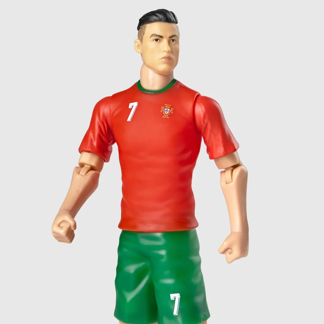 Megableu - Statuetta Calcio Ronaldo - 20 cm - Grande Figura Calciatore Realistico & Articolato - Licenza Ufficiale - 10 Punti Articolazione - Giocattolo Calcio Team Portogallo - Idea Regalo Fan