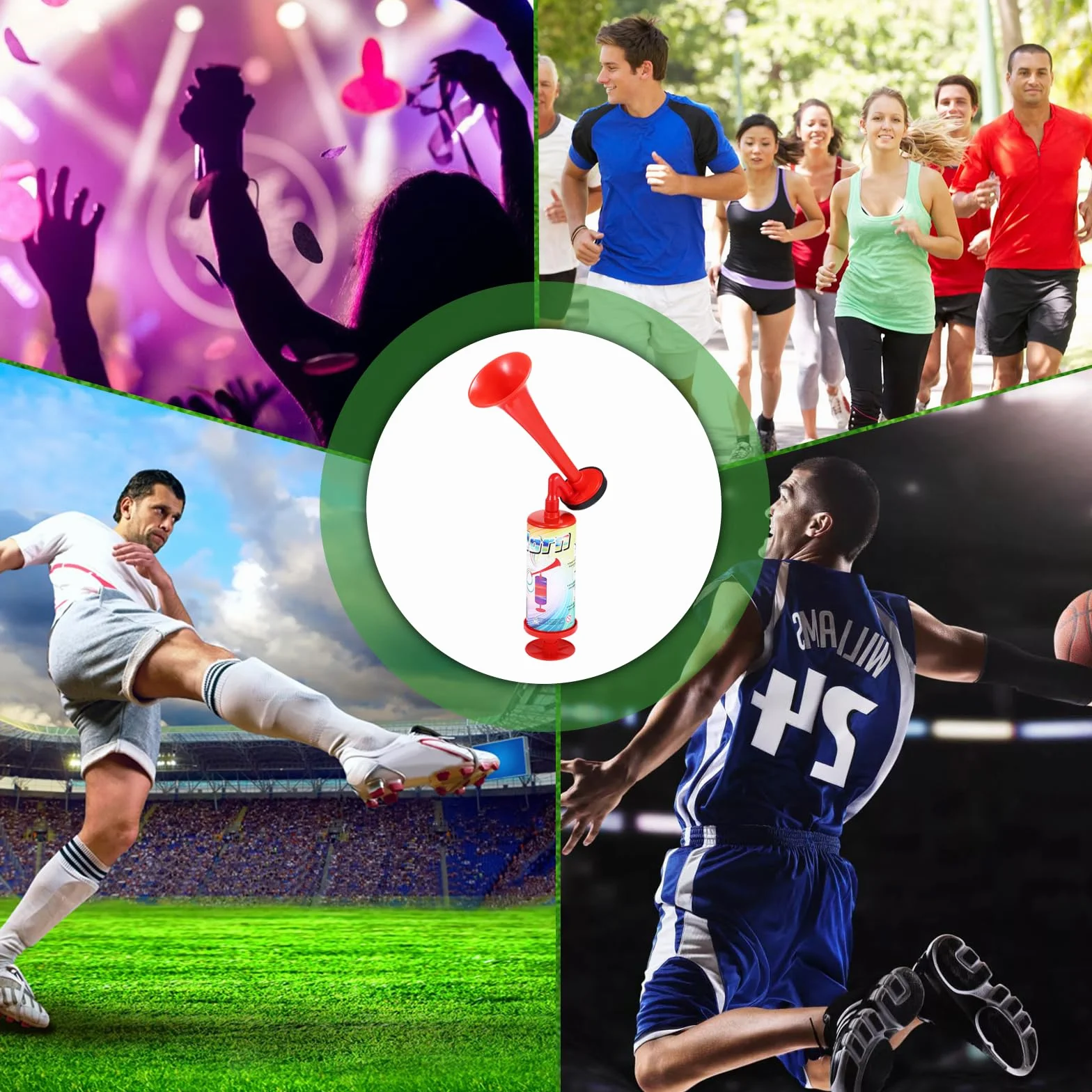 2 pezzi Secondo Air Horn, Clacson Handheld Air Pressione Fanfare Pompa, Tromba da Stadio, Classica Air Horns signalhorn, segnale corno per calcio, fanfare aria compressa