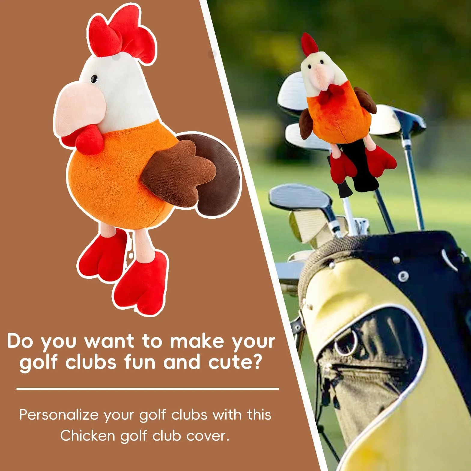 Copritesta per mazze da golf in legno per conducente/fairway/ibrido/(1.F.H) - Copritesta per mazze da golf in legno morbido, antipolvere, portatile, divertente regalo per donne, uomini