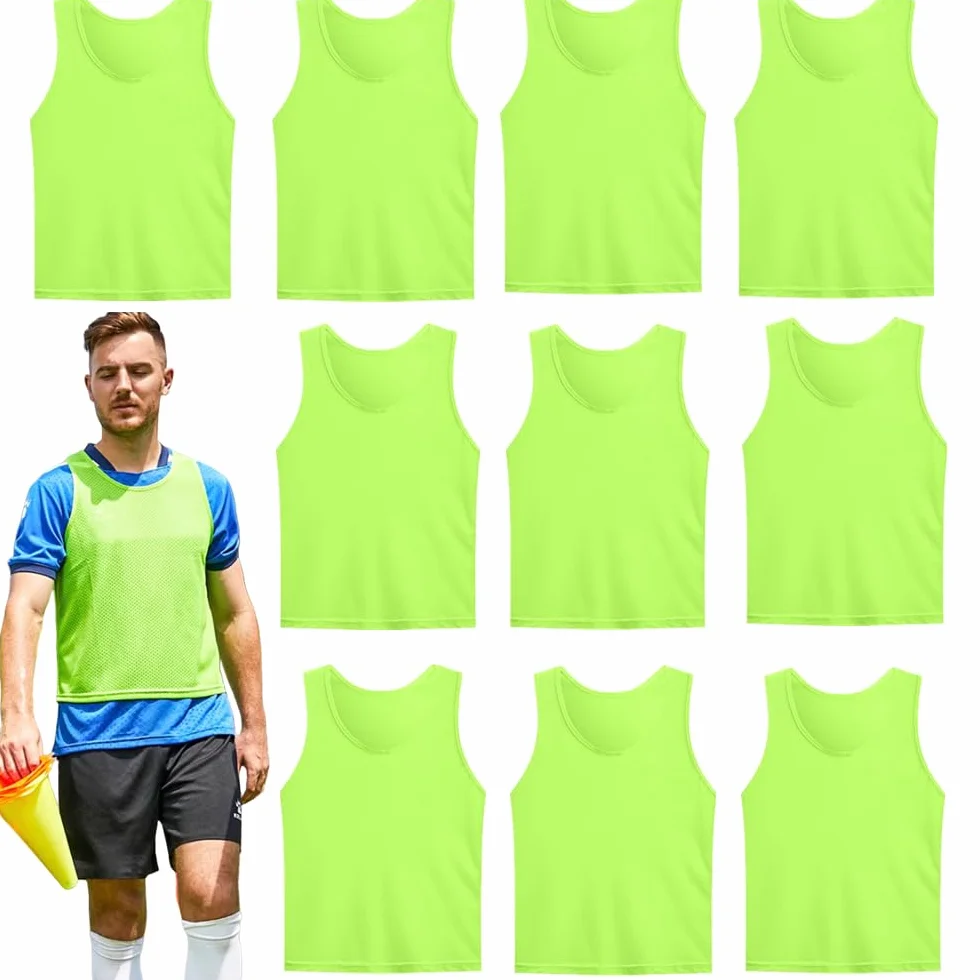 Pettorine da Allenamento Calcio 70x62cm per Adulti Squadre Altezza 170-200cm 10 Pezzi
