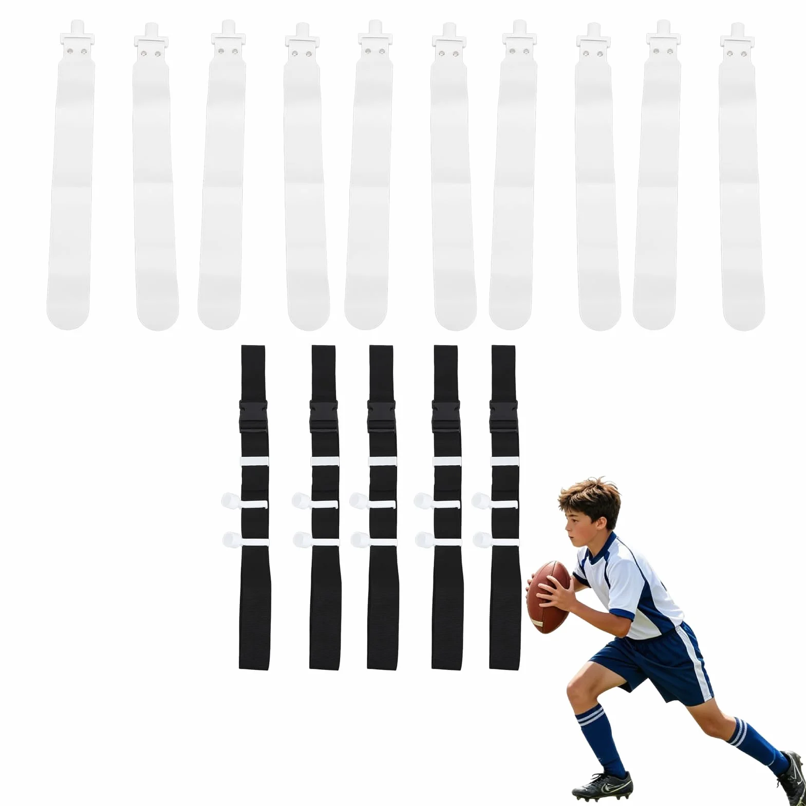 HERCHR Kit 5 bandiere regolabili per calcio in polipropilene attrezzatura allenamento