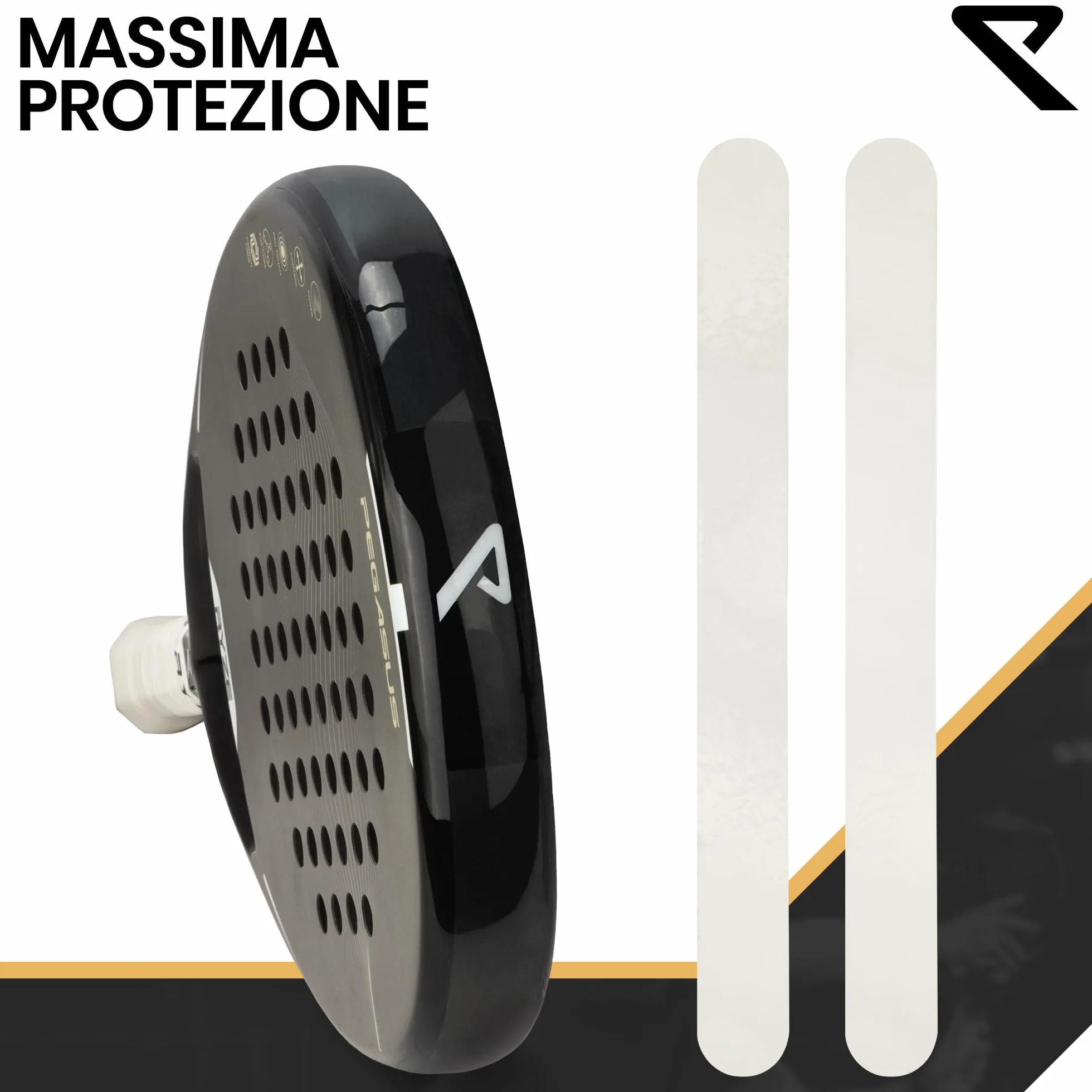 RYZE Protezione Racchetta Padel Trasparente Superficie Liscia Paracolpi Padel Confezione da 2