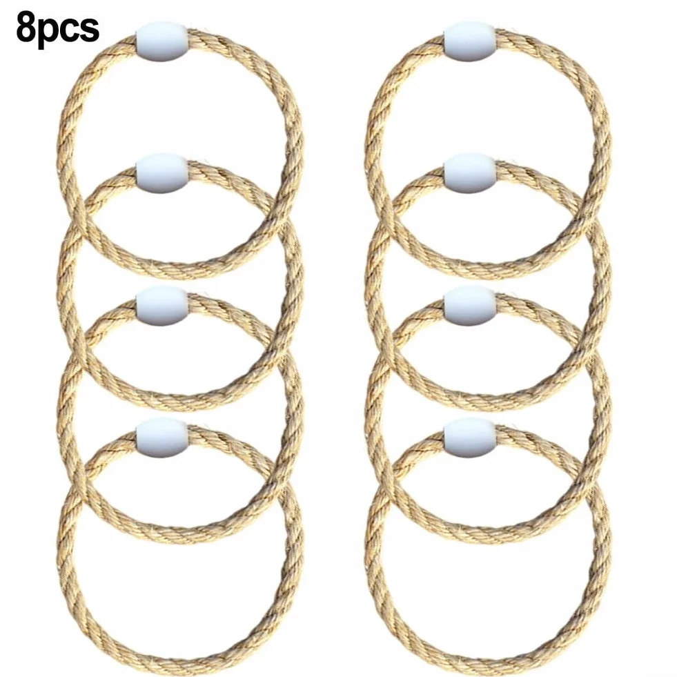 Set di anelli per lanciare gli anelli all'aperto in corda di canapa con perline di legno per giochi per feste in giardino UK Lawn Toss anelli di ricambio per cortile carnevale giocattolo portatile