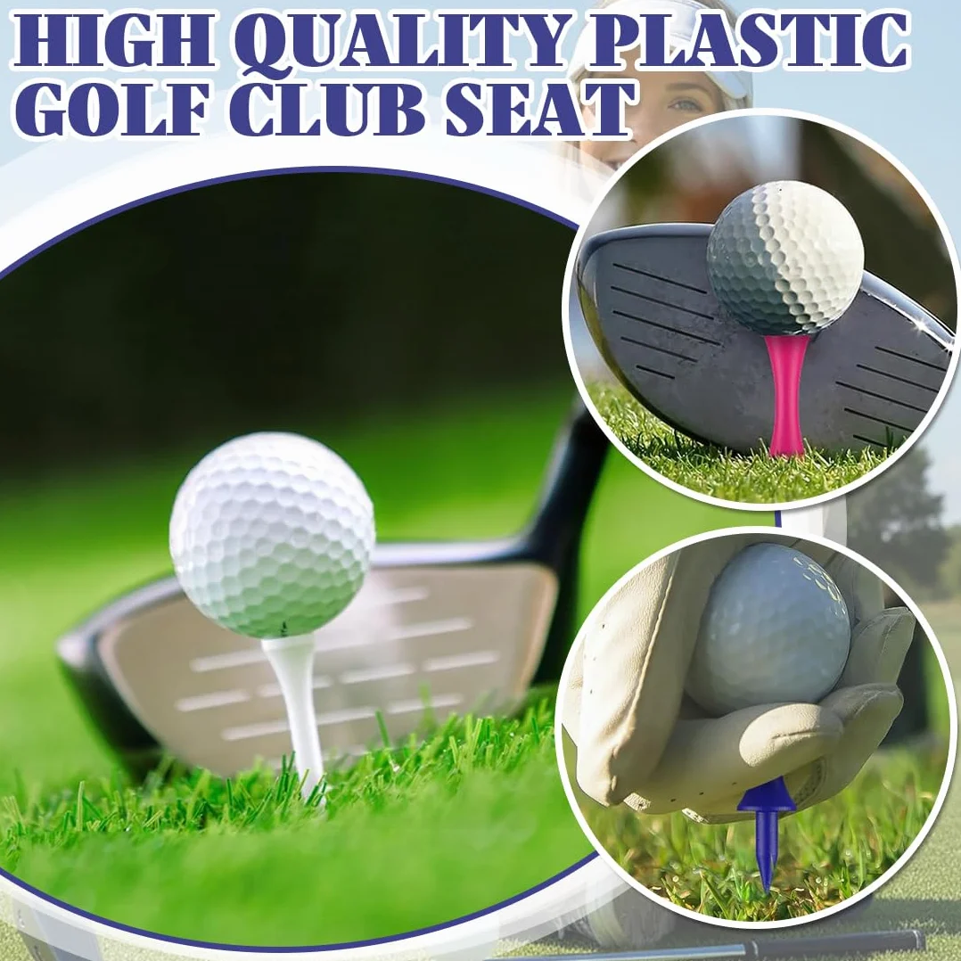 Golf Tees Professional 48 Pezzi, Golf Tee in Plastica, Controllo Altezza, Colore Misto, 25-83mm