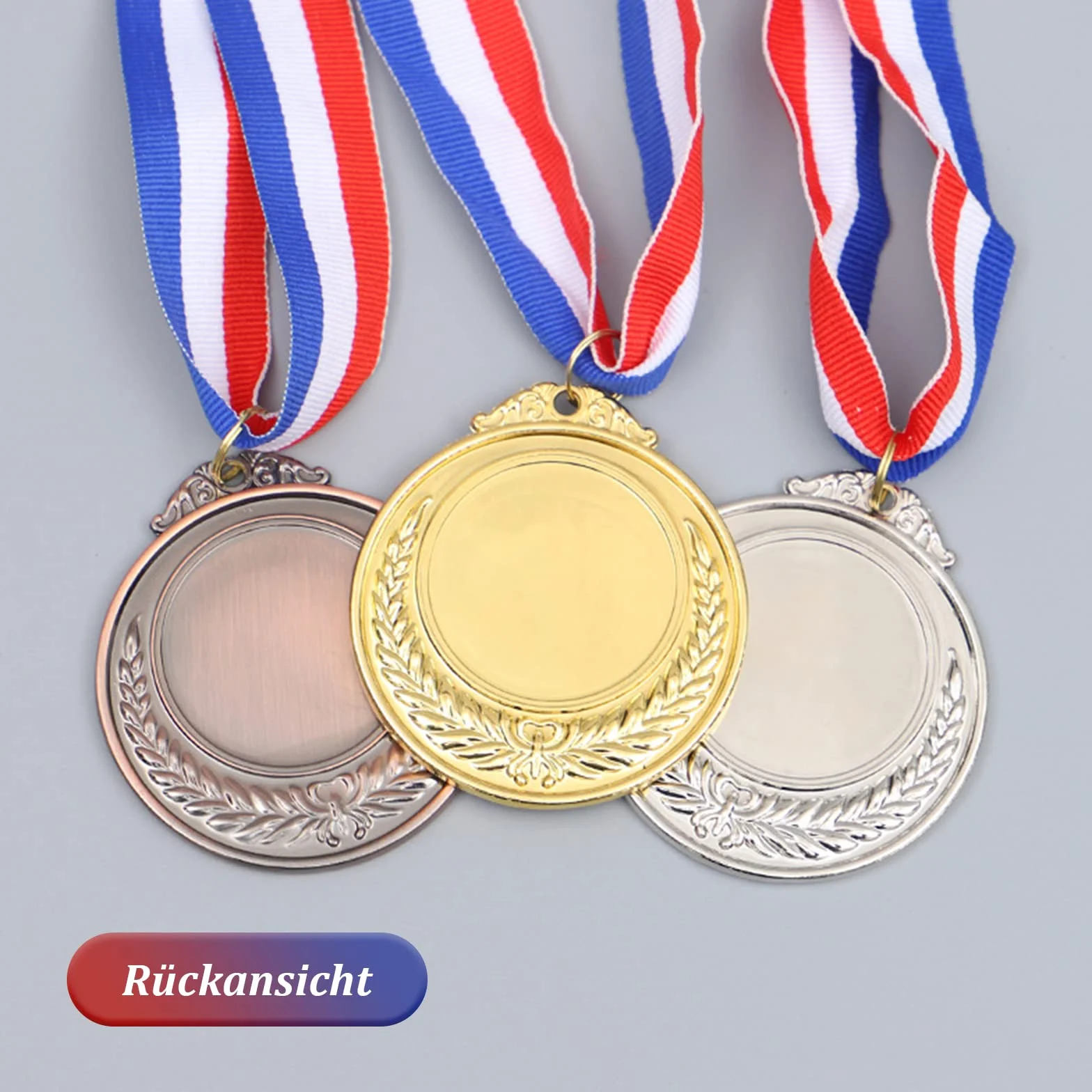 Medaglie Premiazioni Metallo 6 Pezzi Oro Argento Bronzo con Nastri per Bambini