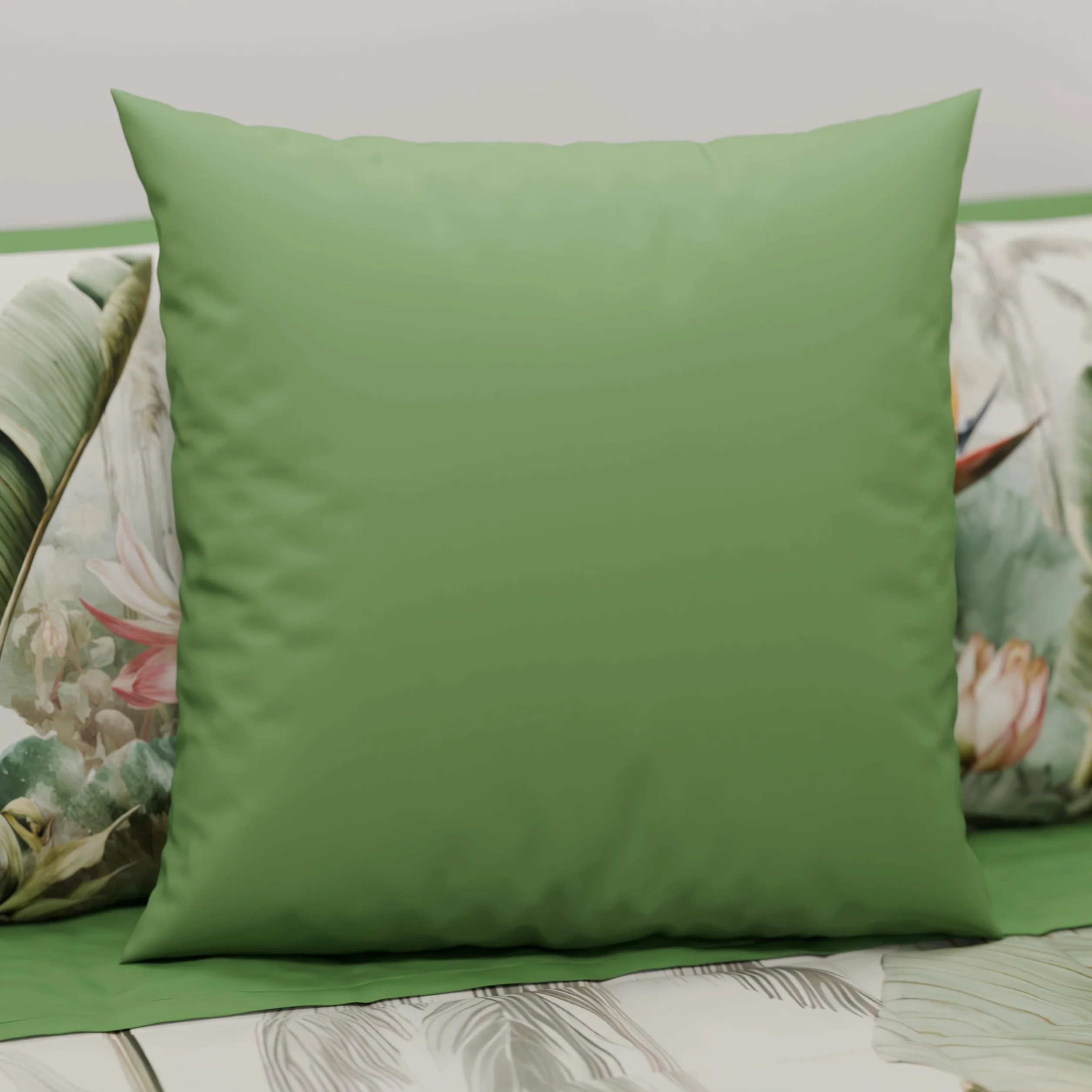 PETTI Artigiani Italiani Federe Cuscino 40x40 cm Microfibra Verde Oliva Set 2 Copricuscino