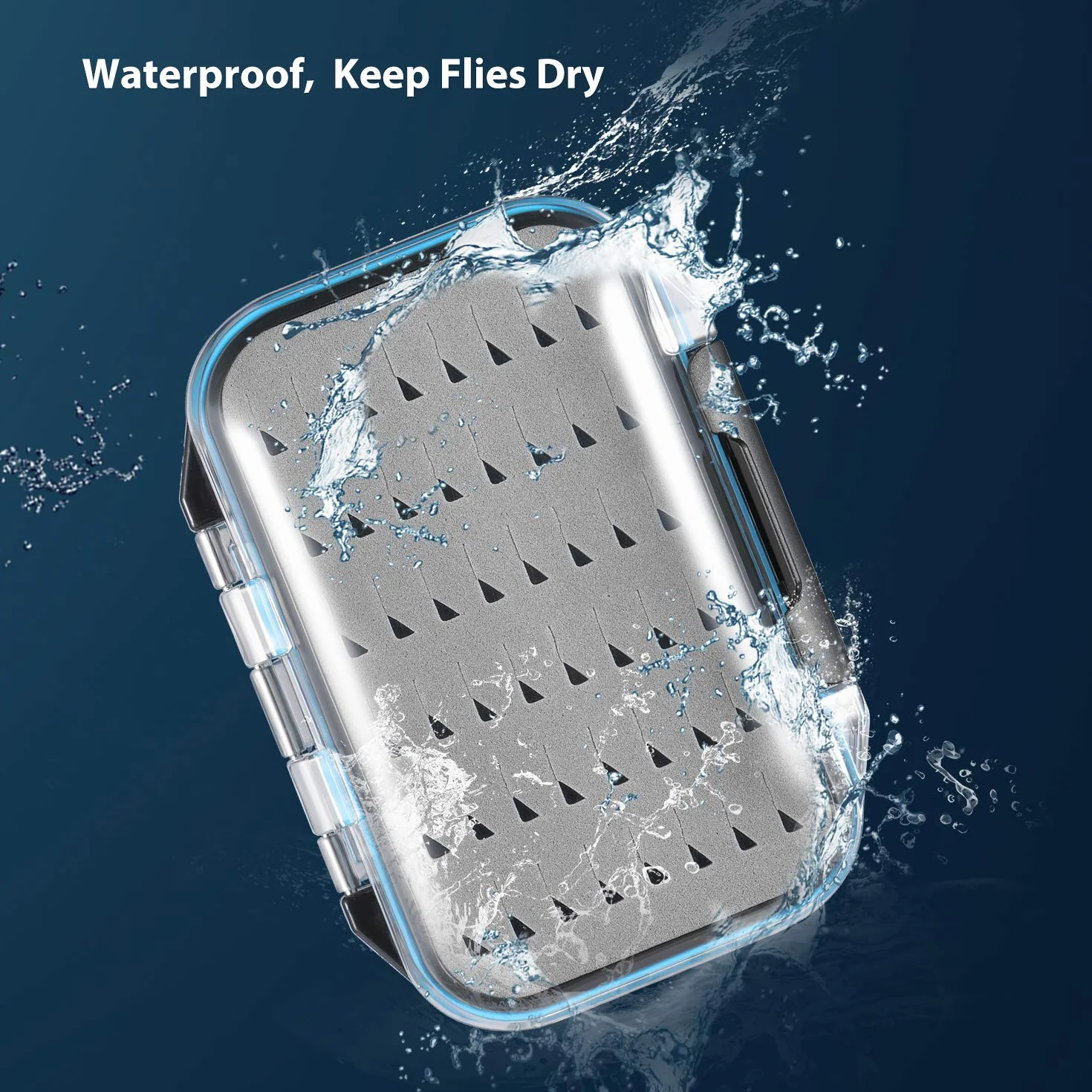 Gonex Scatola per Kit Esche da Pesca a Mosca Impermeabile Leggera 10,4 x 7,6 x 3 cm Grigio