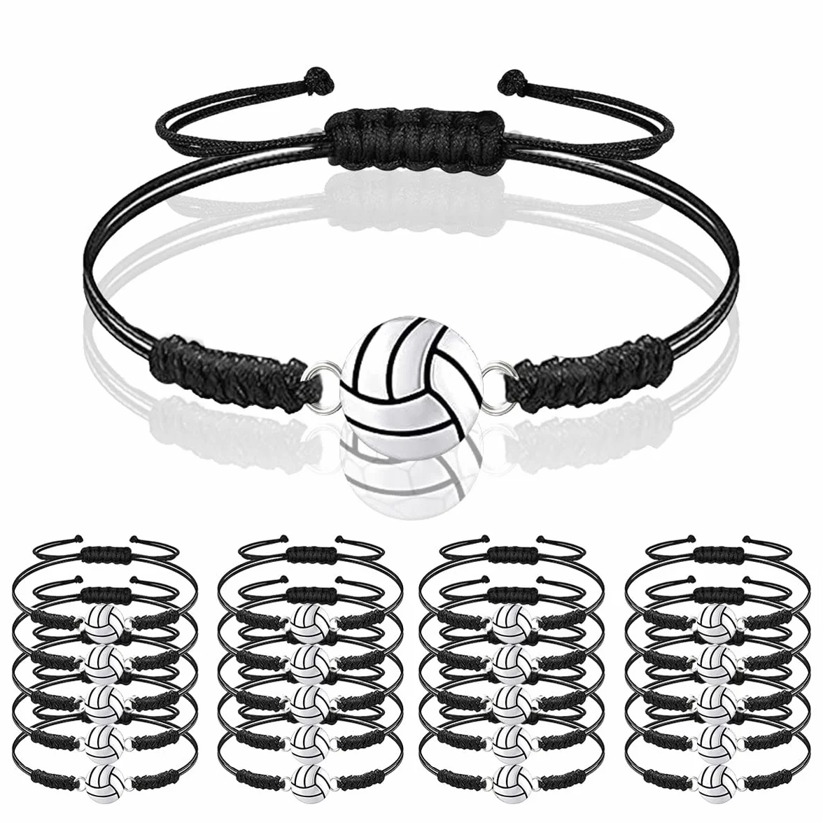 Braccialetto Pallavolo Sportivo Regolabile con Corda Intrecciata 20 pz