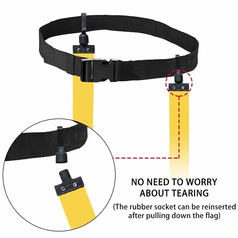 DONGKER Flag Football Belts, PVC Waist Belt 2 Flags Release Buckle per Allenamento