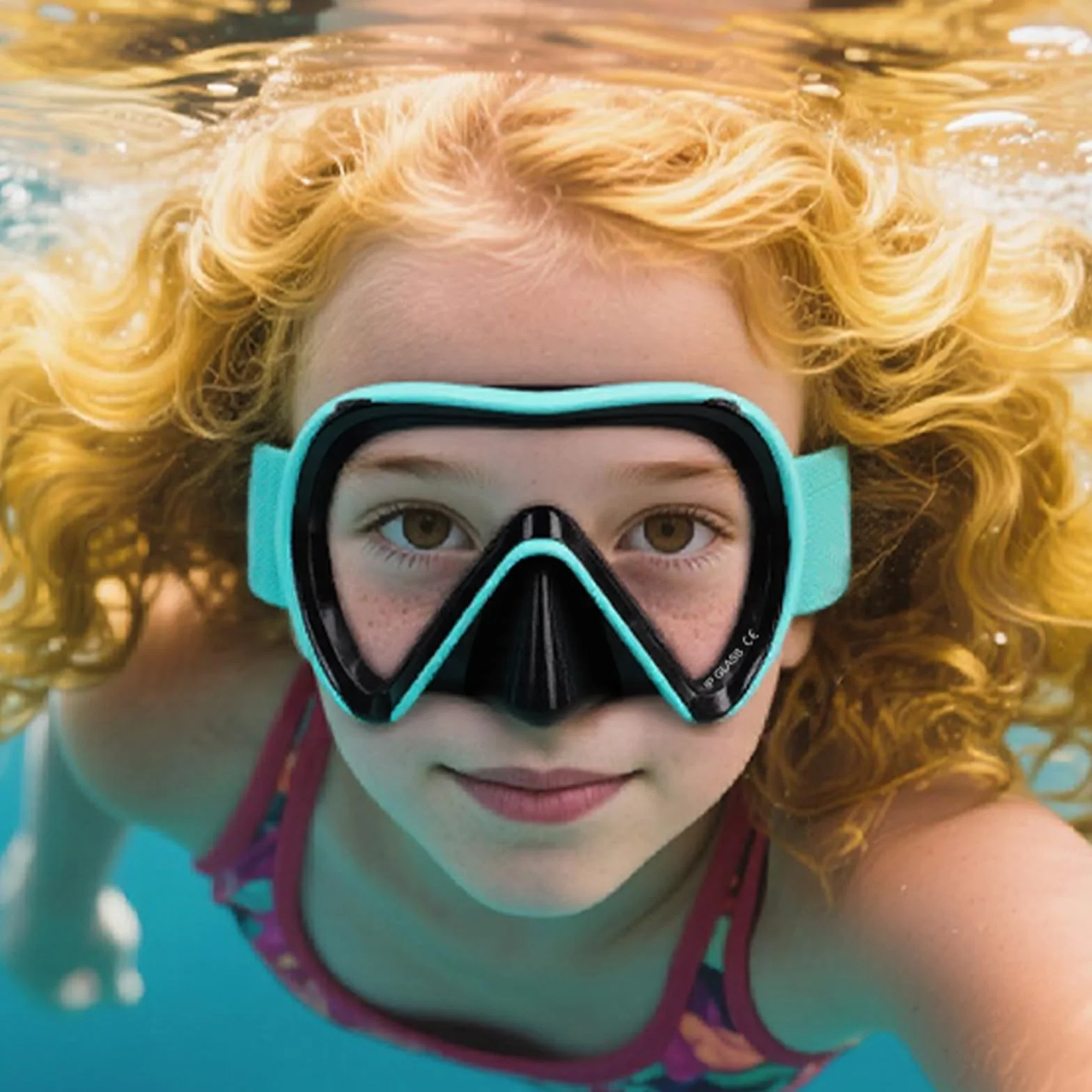Maschera Immersione Bambini Cinturino Regolabile Morbido Tessuto Anti-Nebbia Anti-Perdite Panoramica 180°