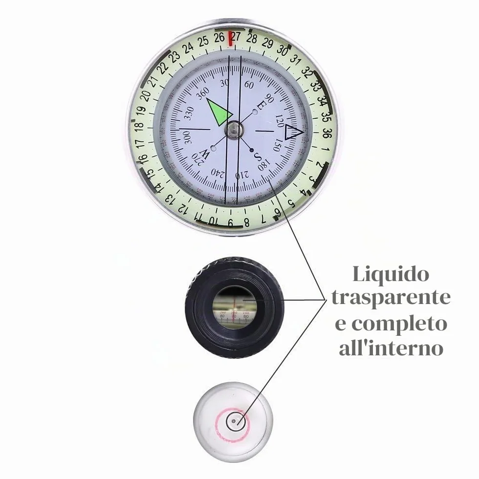 Sportneer Bussola militare professionale tascabile impermeabile per caccia escursioni campeggio