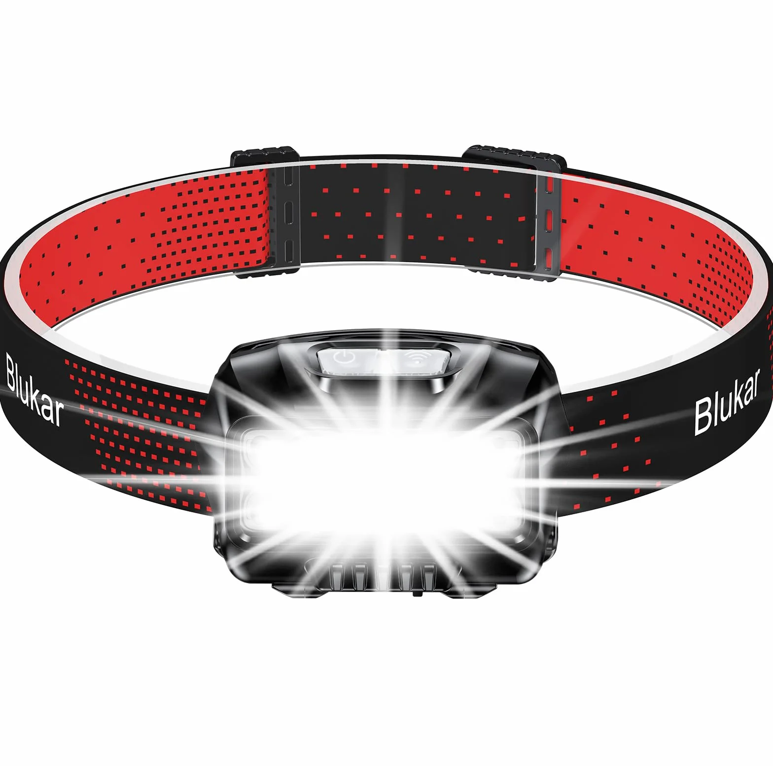 Blukar Torcia Frontale LED 2000 Lumen Ricaricabile con Sensore Movimento Impermeabile per Campeggio Pesca Trekking