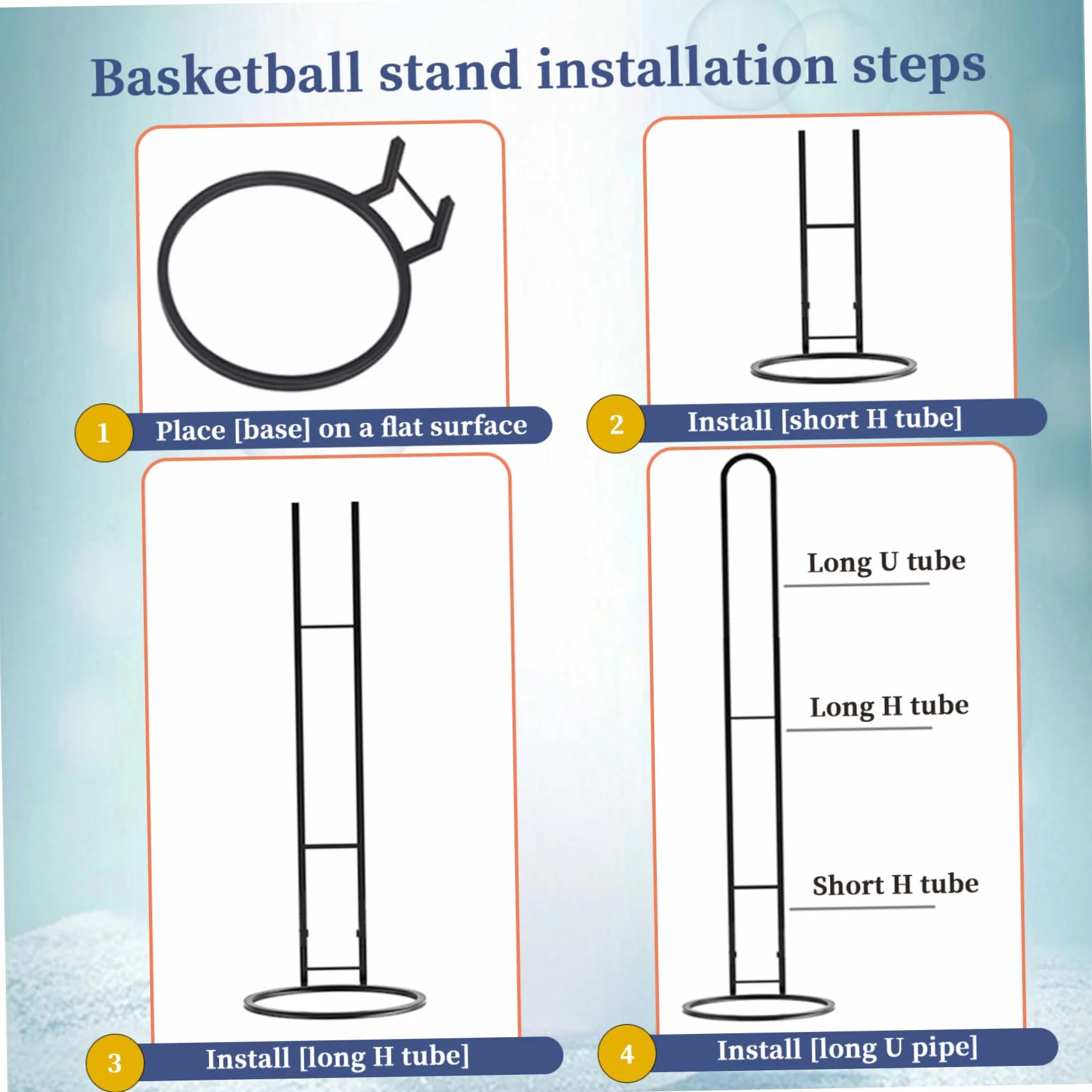 Porta da Basket in Acciaio a 3 Strati, Supporto a Sfera Verticale per Display da Casa