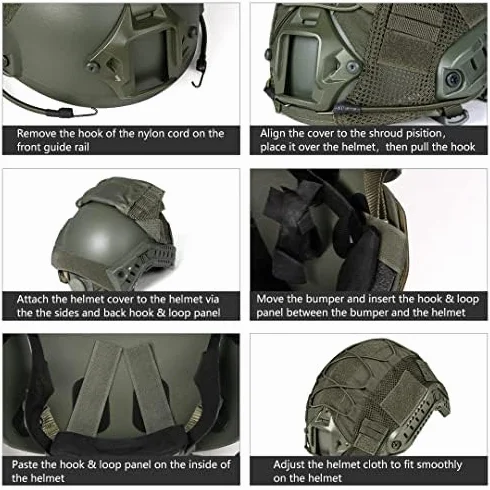 IDOGEAR Custodia Tattica per Casco Rapido Copertura Multi-camo 500D Nylon M/L Airsoft Paintball Caccia Tiro