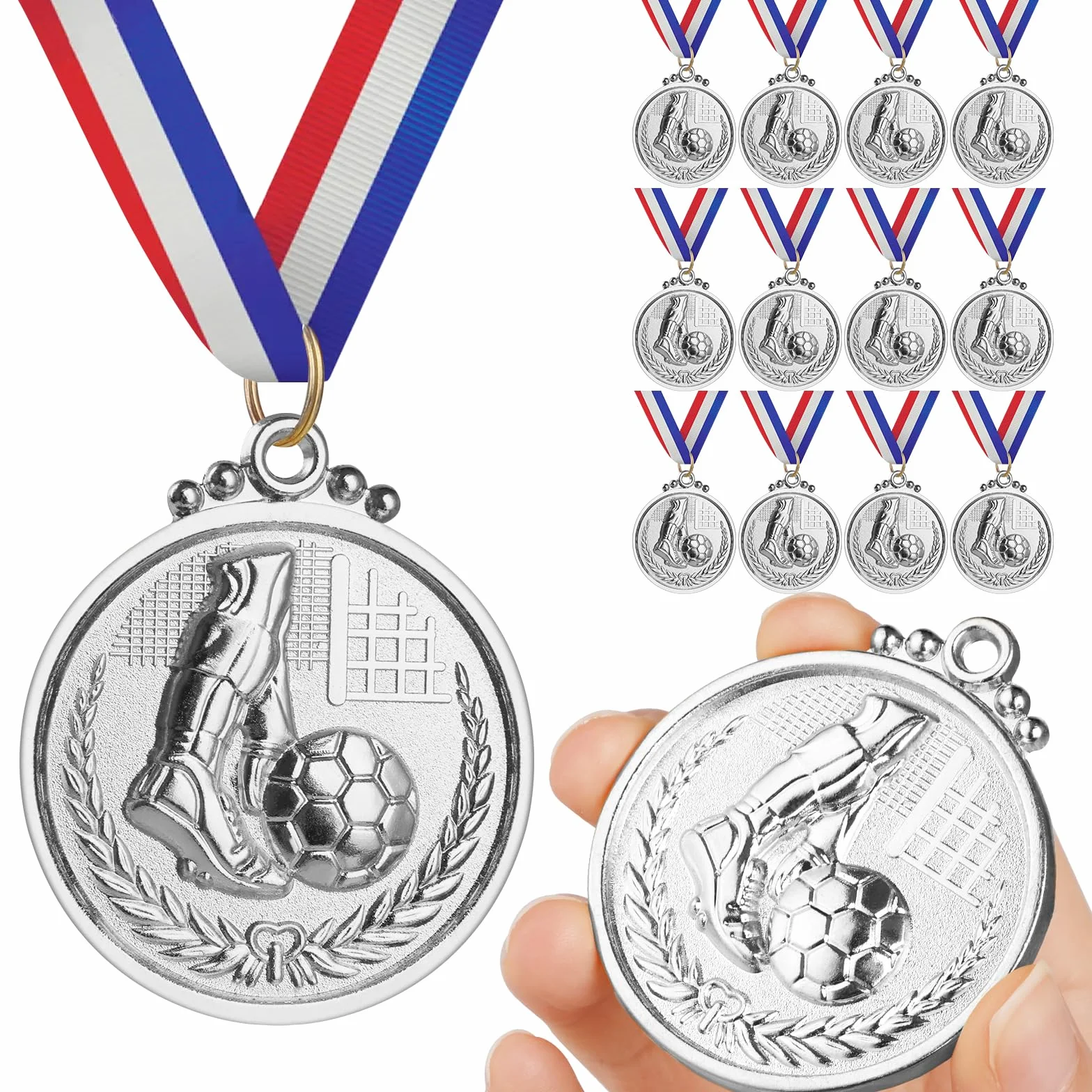 Medaglie d'oro 12pz per Bambini Studenti Giocatore Atleta in Metallo con Nastro Collo Vincitore Concorso Sport Festa
