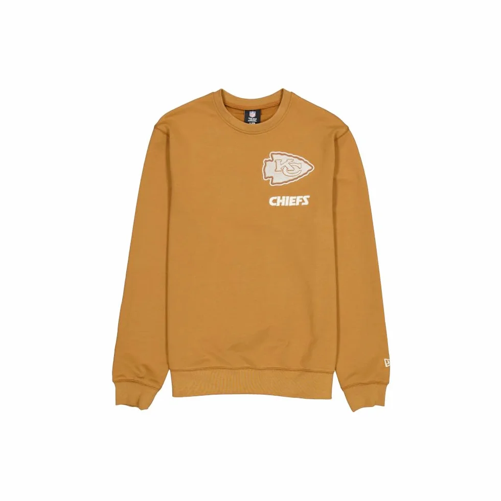 Kansas City Chiefs NFL Logo Select Crew Neck Sweater Light Bronze Maglione Unisex - Adulto