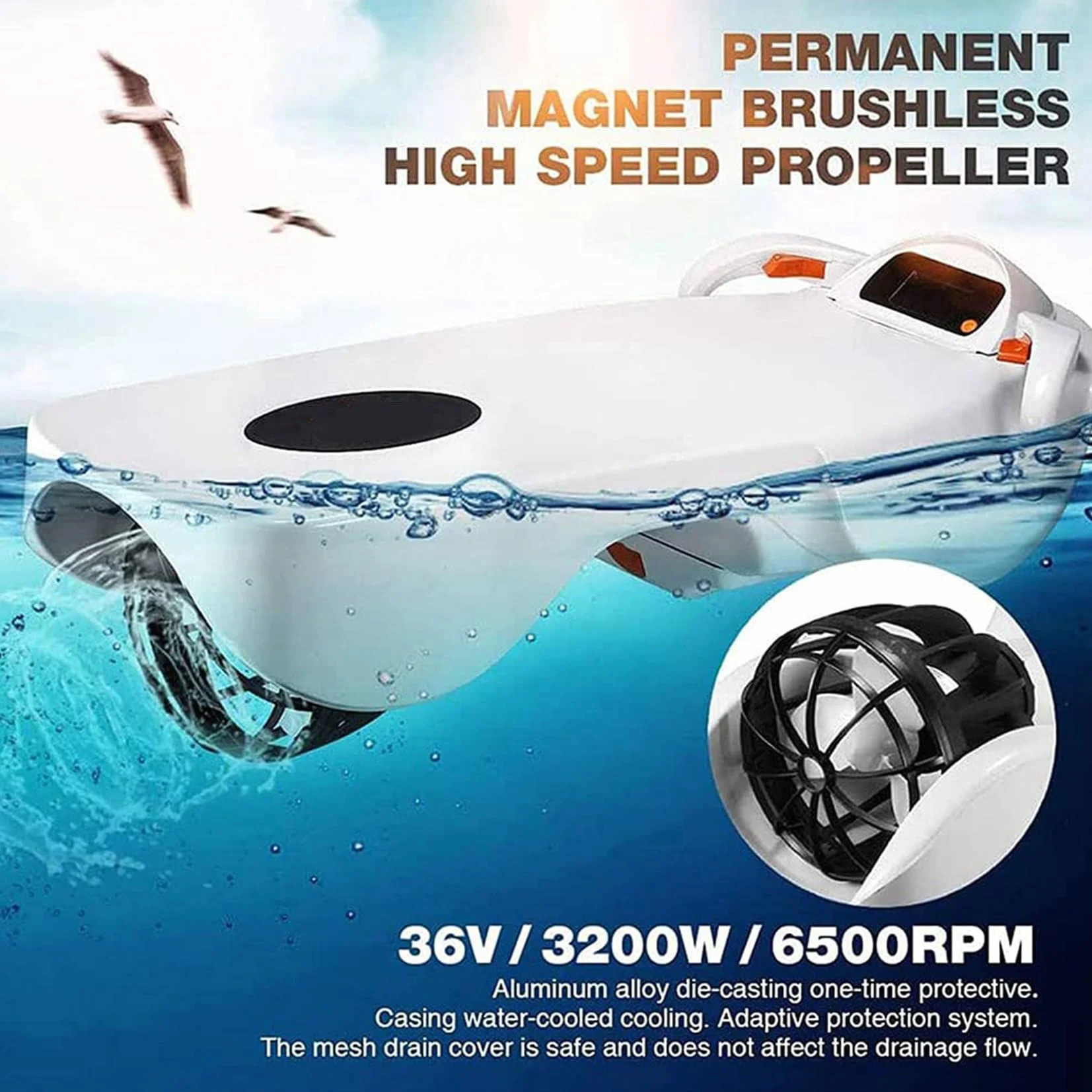 Monopattino subacqueo elettrico ad alta velocità per immersioni e snorkeling