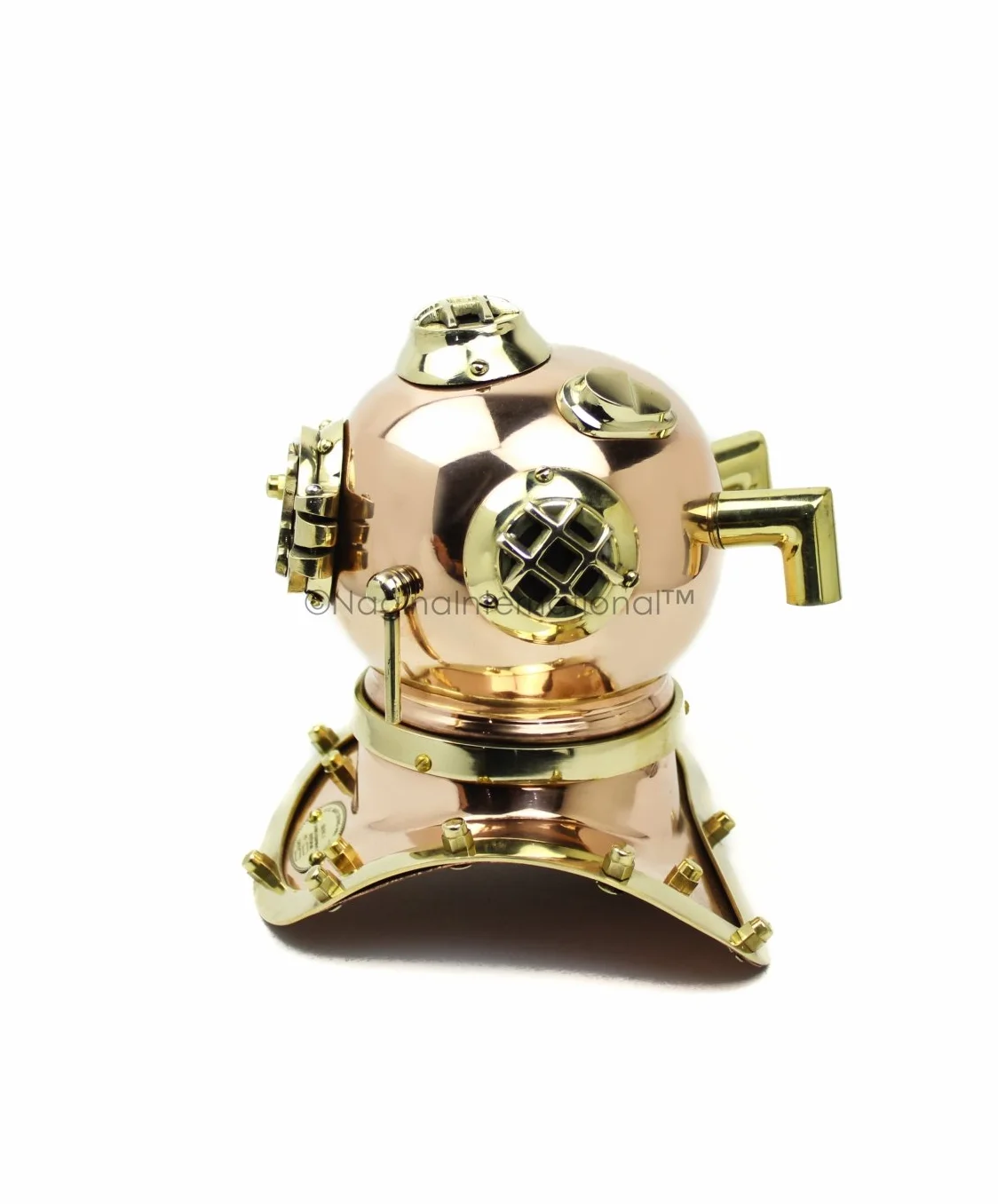 Casco da sub nautico realizzato in ottone ramato da 9" | Decorazioni e regali per la casa marittima | Nagina International