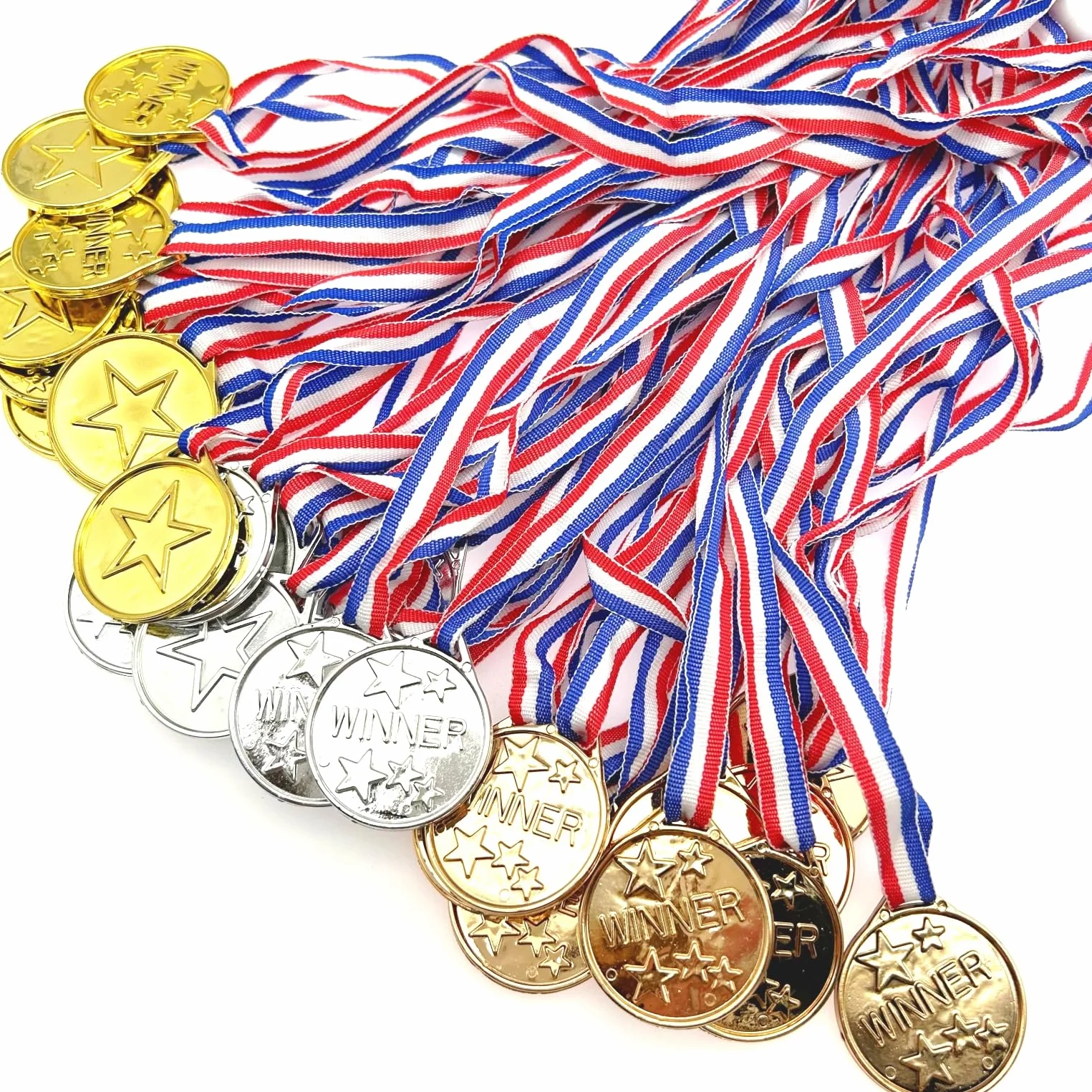 Medaglie Oro Argento Bronzo con Nastri per Bambini Sport Compleanno