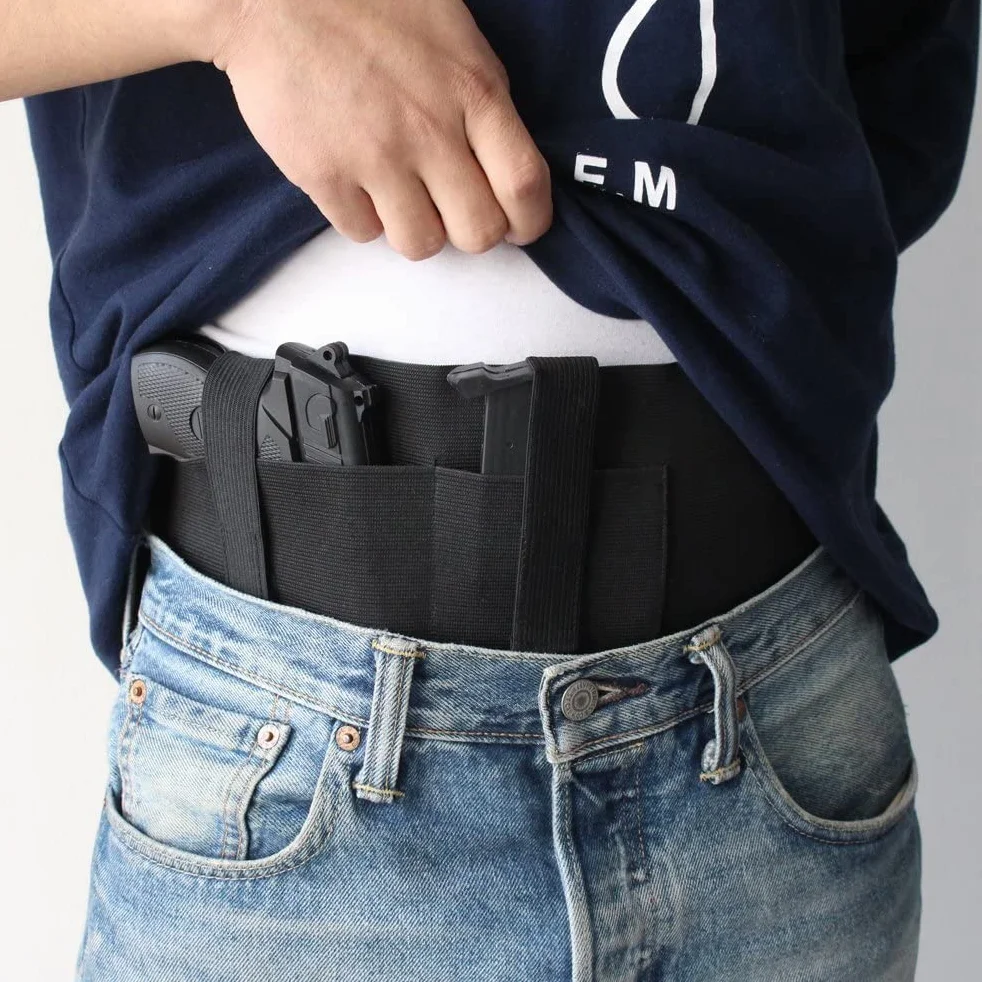 Fondina Pistola Nascosta Multifunzionale in Neoprene Elastico per Cintura Tattica