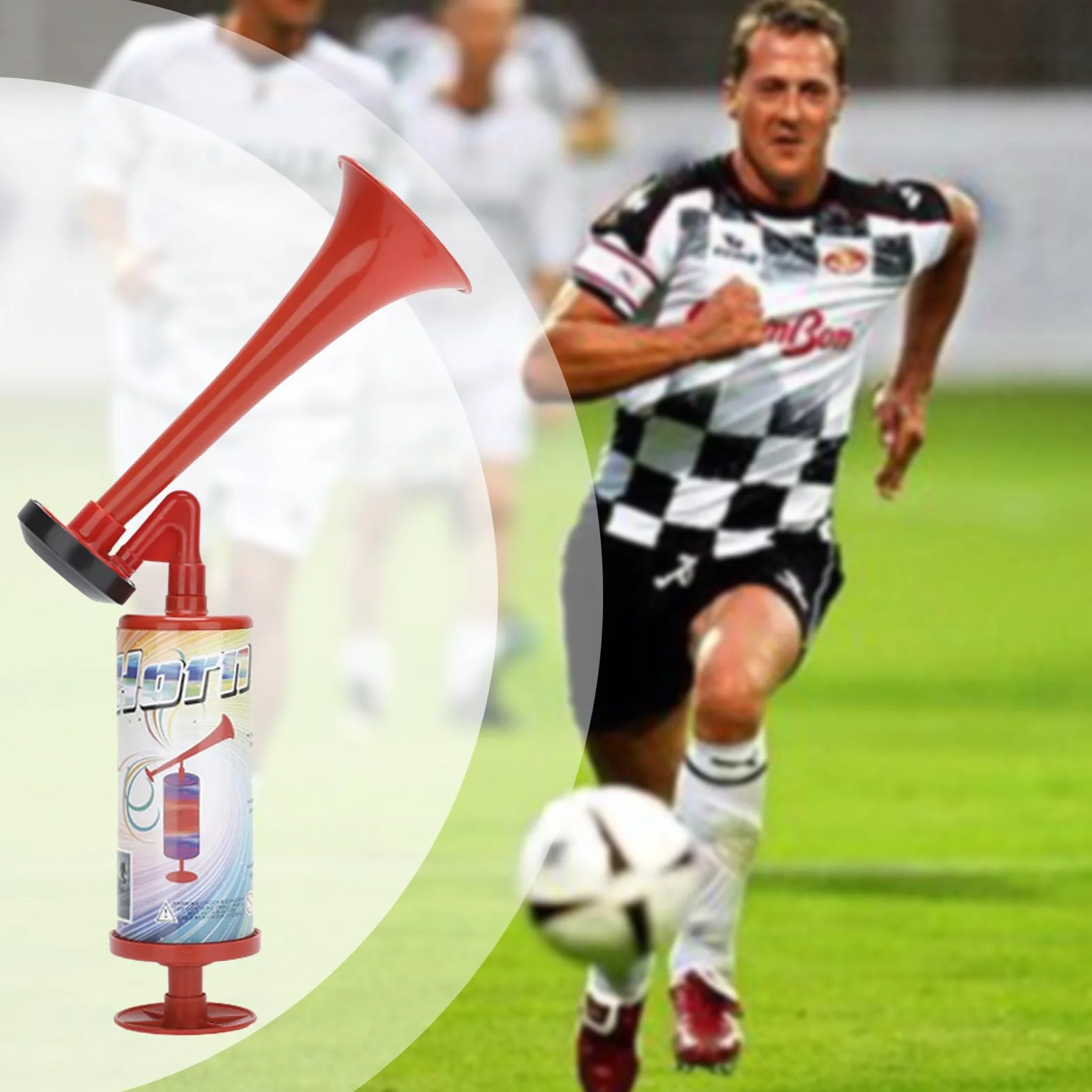 Tromba Manuale da Stadio Fanfara Alta Pressione d'Aria Pompa Portatile Corno Compresso Calcio Misura Grande