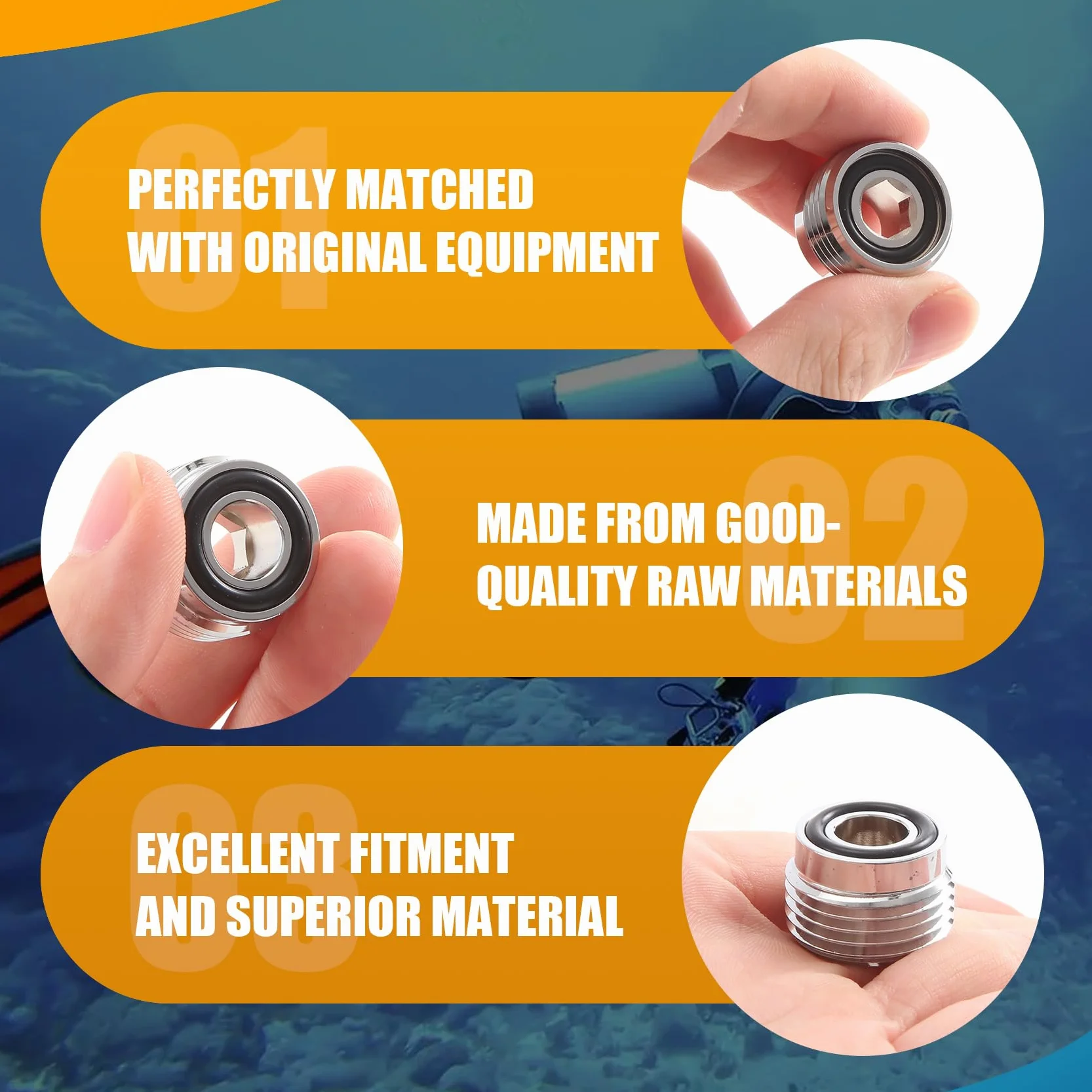 Skuba Immersione Din to Yoke Insert Tank Valve Adapter Converter Set