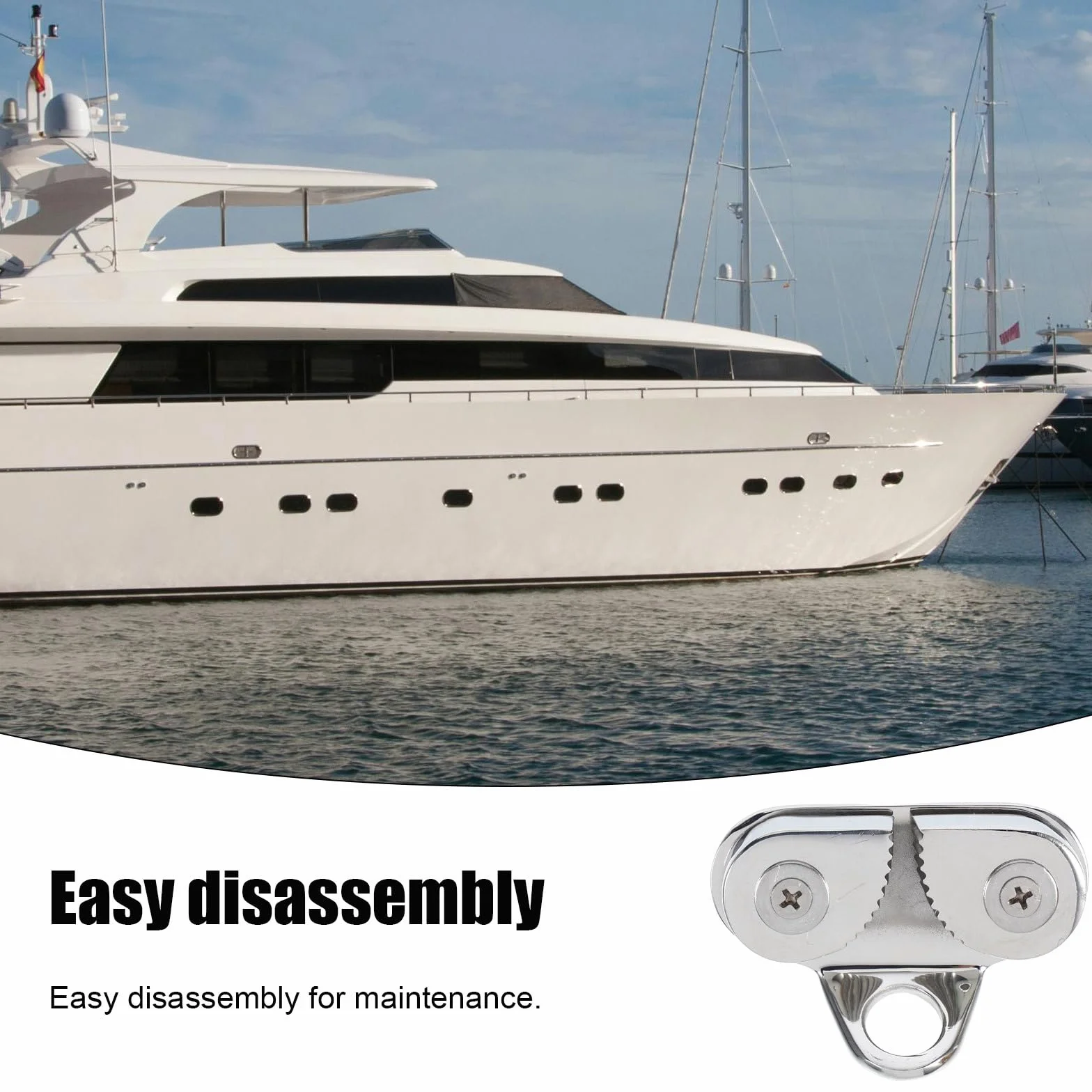 Strozzascotte Acciaio Inox 316 a Camma per Barche a Vela, Kayak e Gommoni