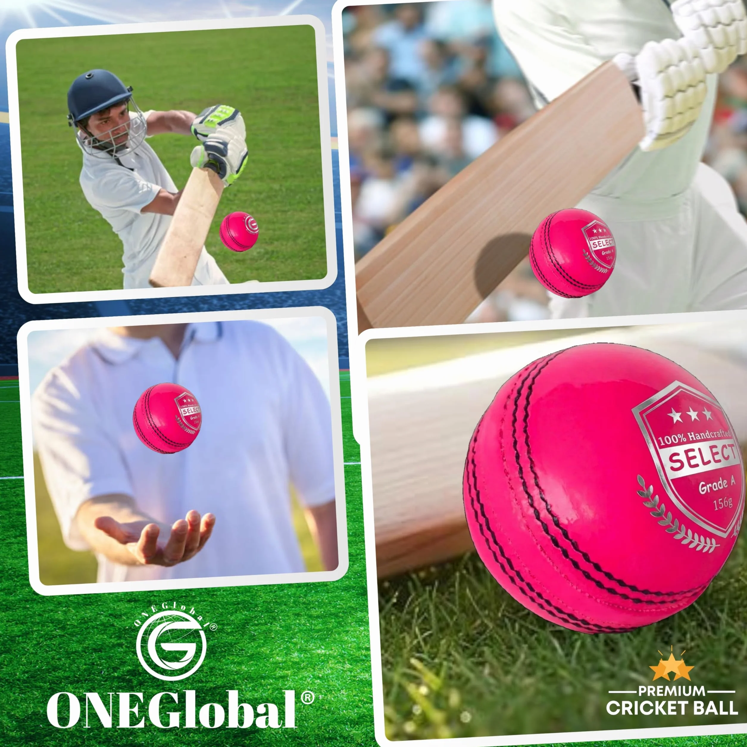 Palla da cricket in pelle 156 g 4 pezzi artigianale T20
