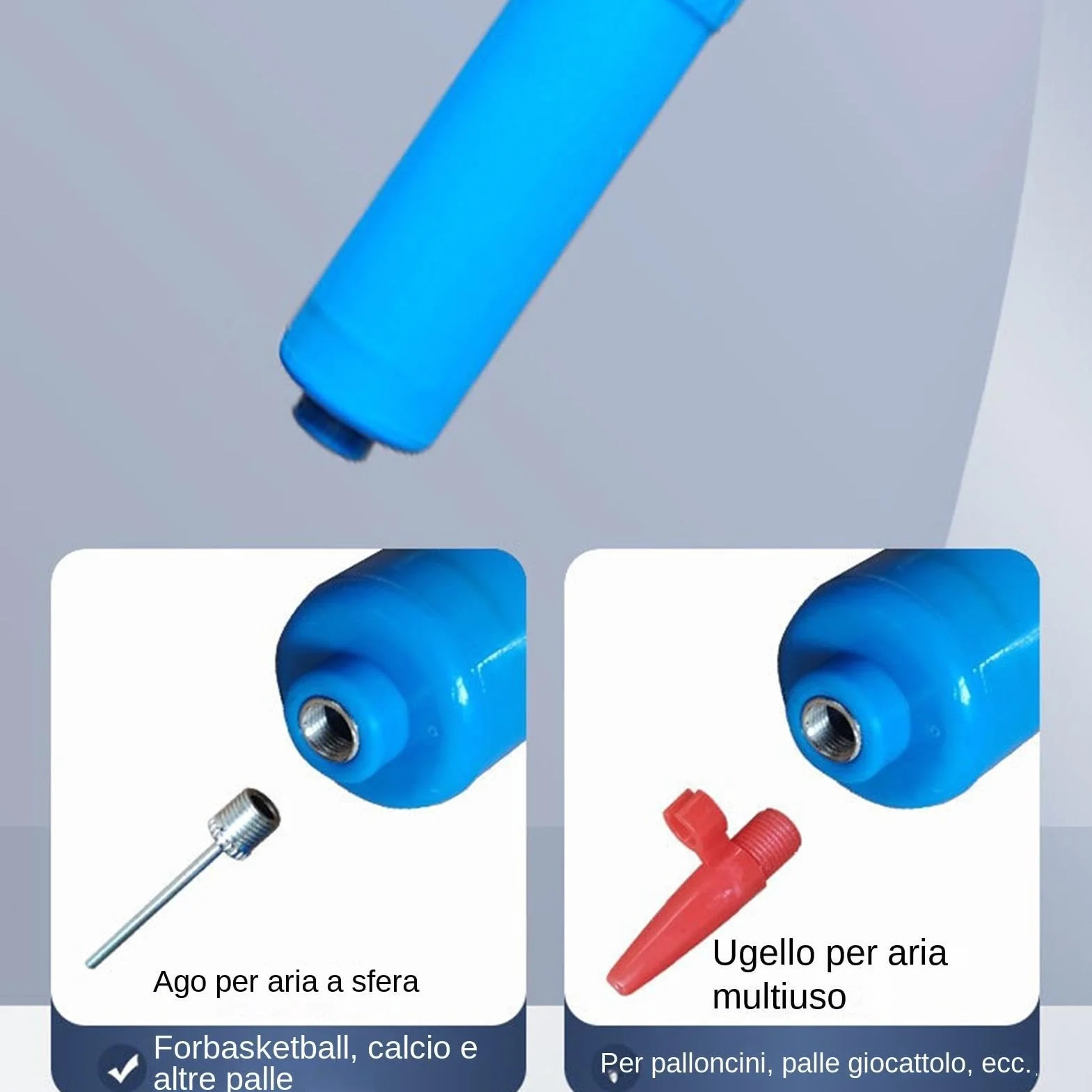 Pompa Ad Aria per Palloni Sportivi con Gonfiatore Manuale Portatile
